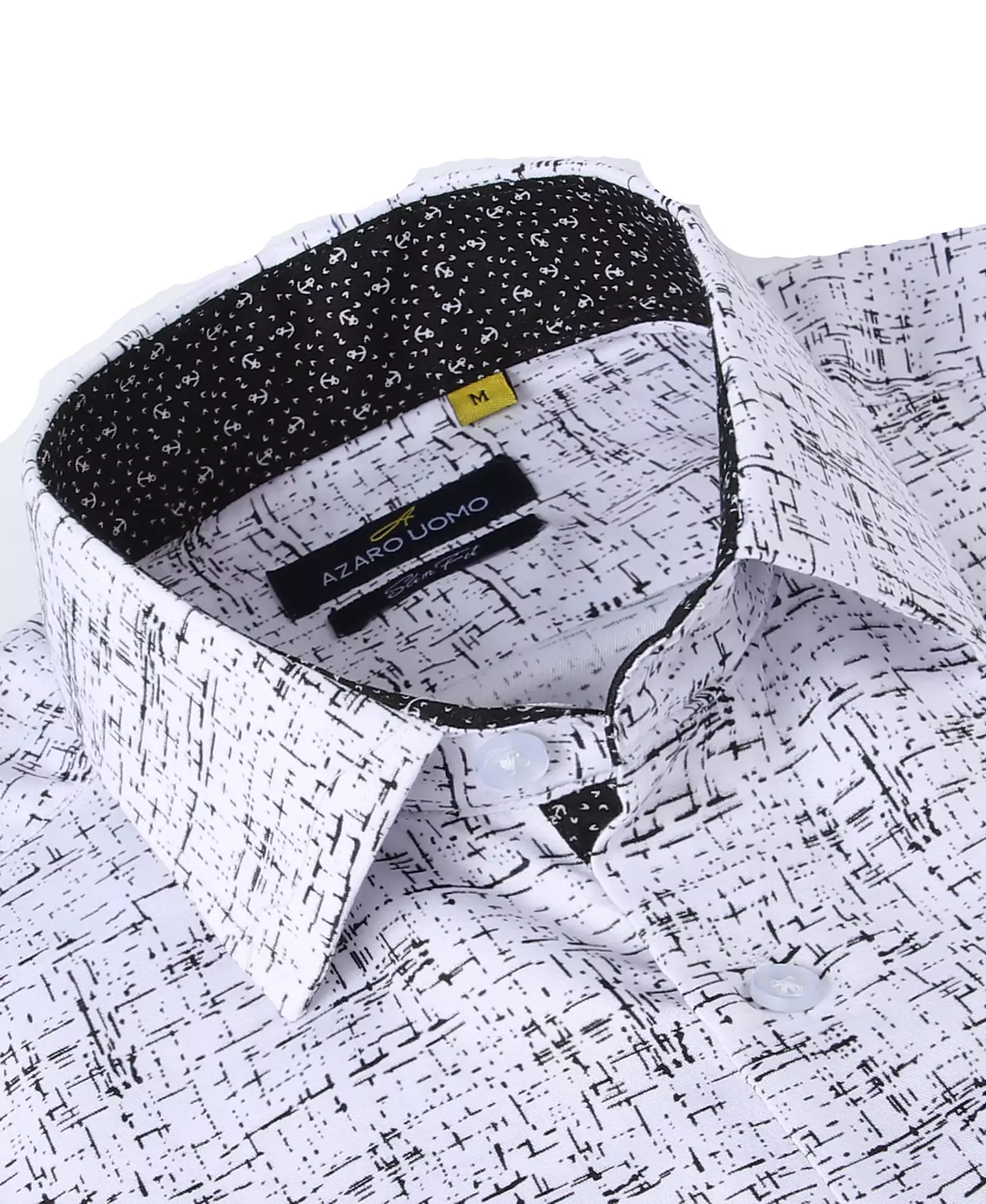 Мужская рубашка Azaro Uomo Business с геометрическим узором и длинными рукавами на пуговицах