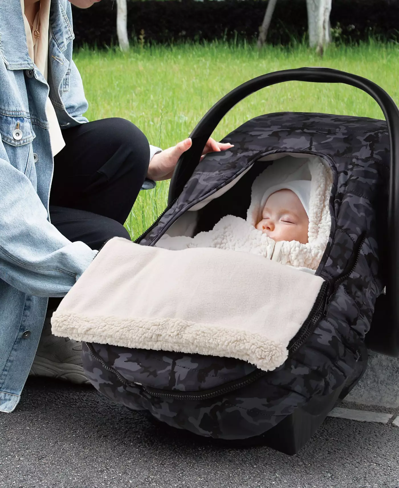 Чехол на автокресло Peanutshell, зимний навес на автокресло, чехол на автокресло для мальчиков, черный камуфляж