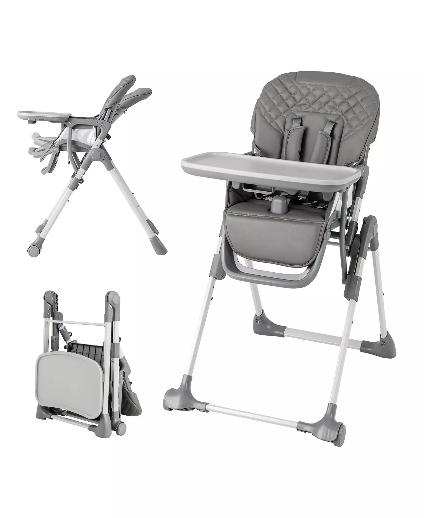 Складной детский стульчик Slickblue с подставкой для ног и съемным подносом