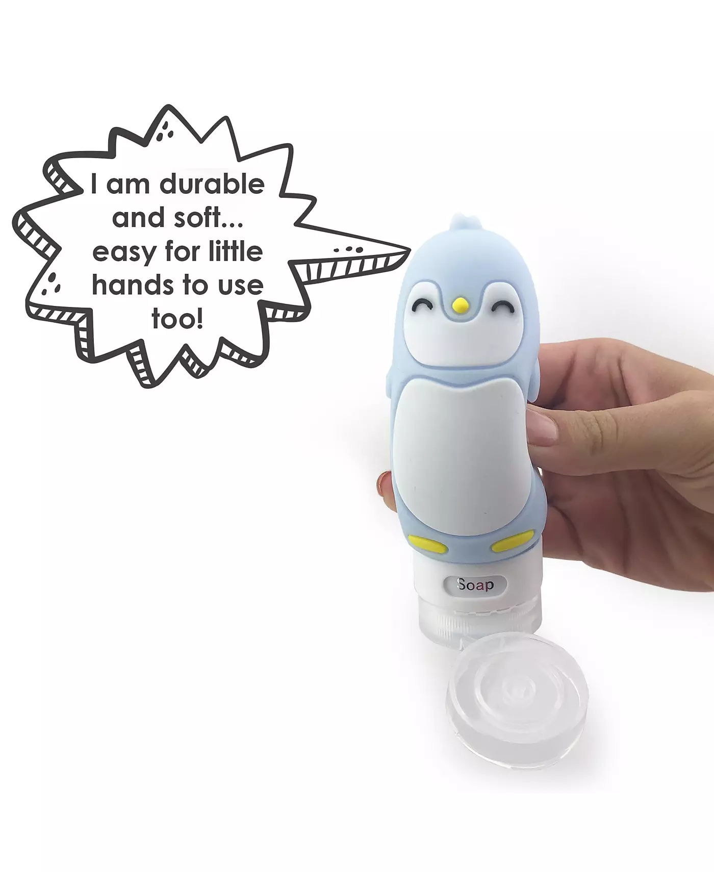 Kanga Care Travel Buddiez - Penguin Family (4 шт.) Разноцветные силиконовые многоразовые бутылочки на 3 унции