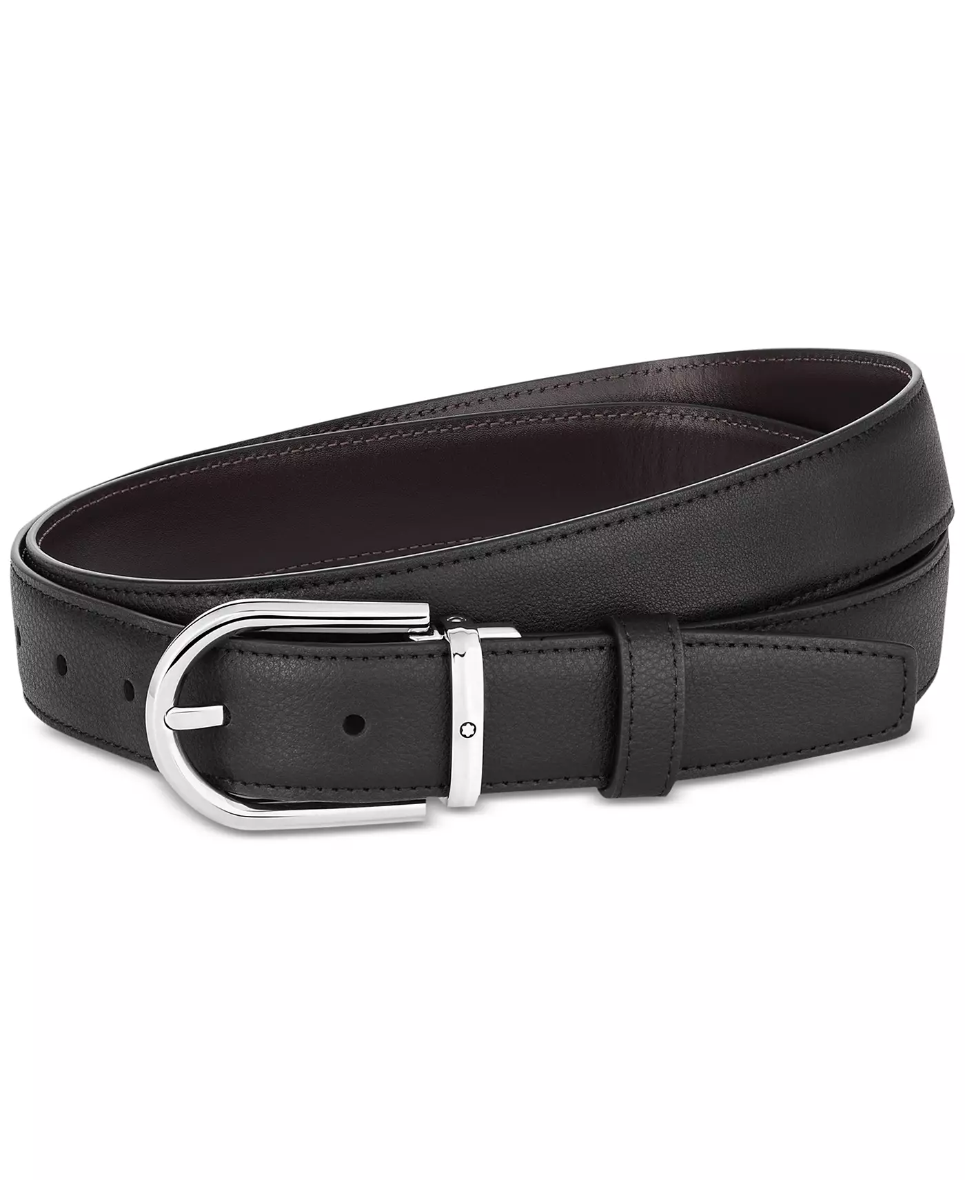 Ремень Montblanc Horseshoe Buckle двусторонний из кожи