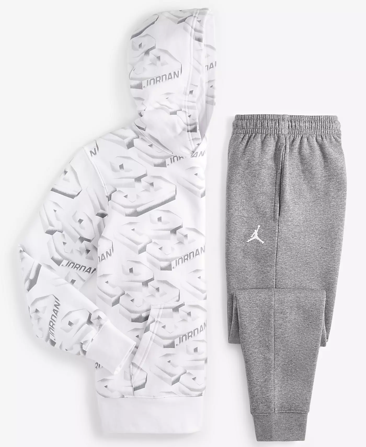 Толстовка Jordan Big Boys 23 Fadeaway Fleece Hoodie и спортивные штаны MJ Brooklyn Fleece Essentials