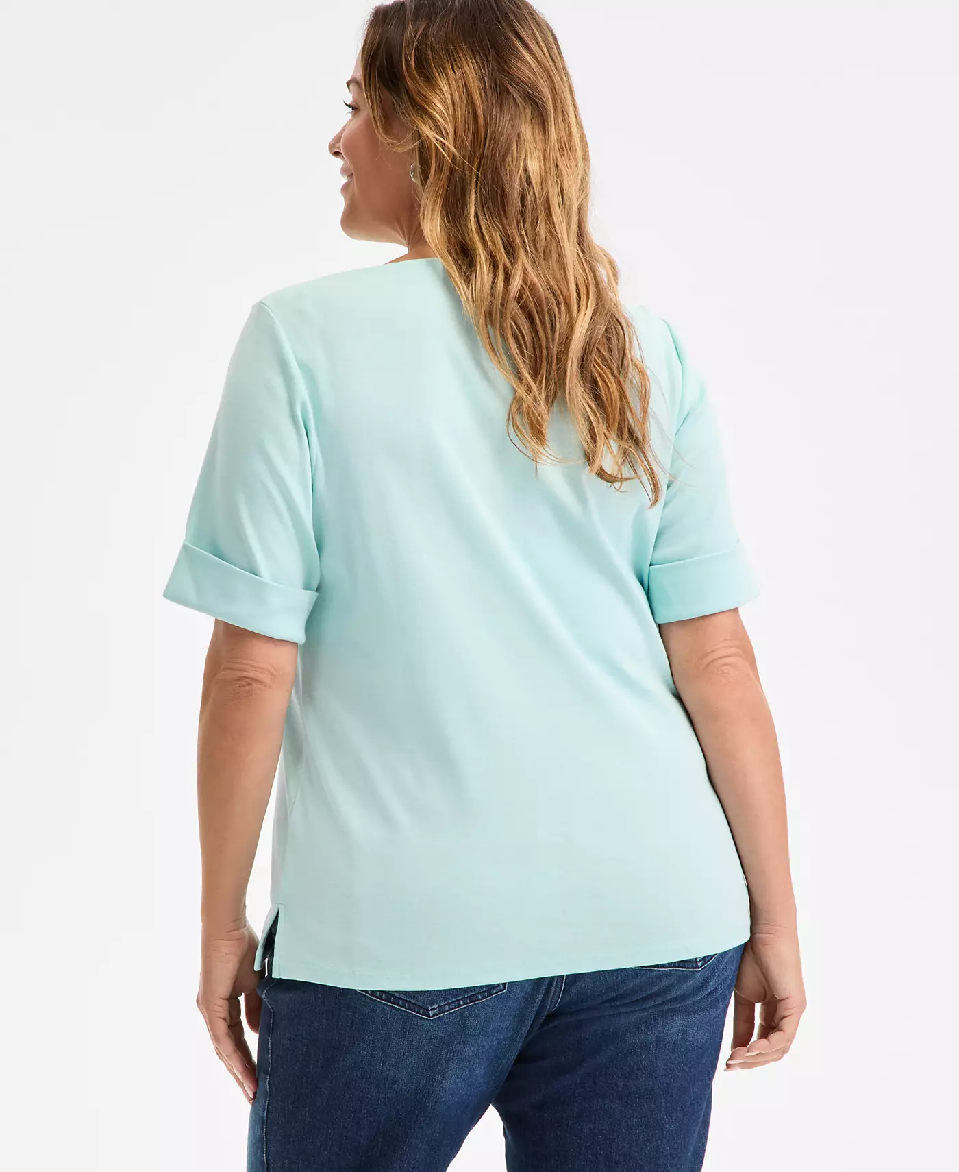 Style & Co Plus Size Топ с короткими рукавами и манжетами с принтом