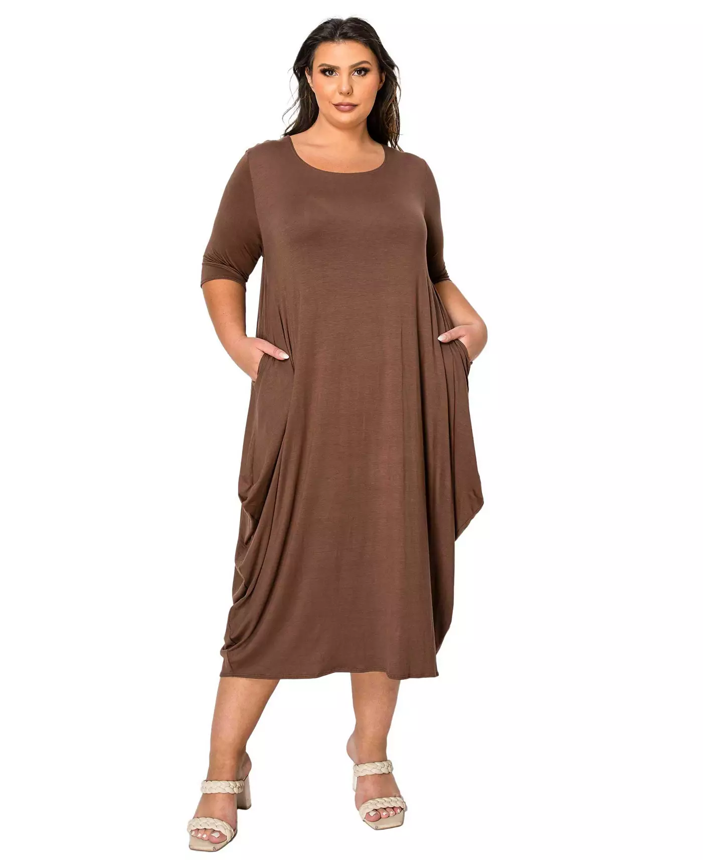 LIVD Plus Size Платье Evelyn Bubble Hem с карманами