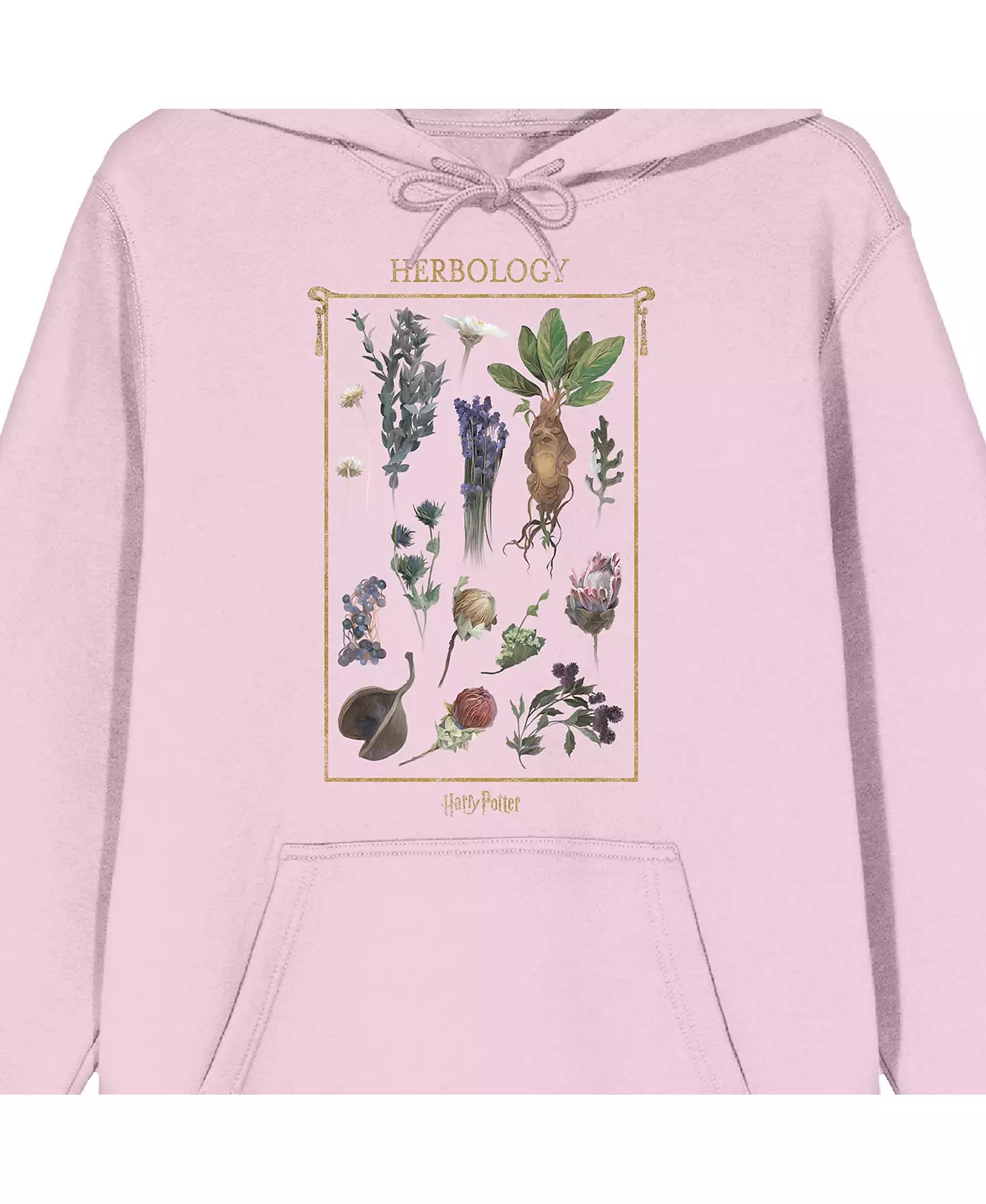 Мужская толстовка с капюшоном и длинными рукавами «Harry Potter Herbology» с изображением масляной живописи Cradle Pink - Large