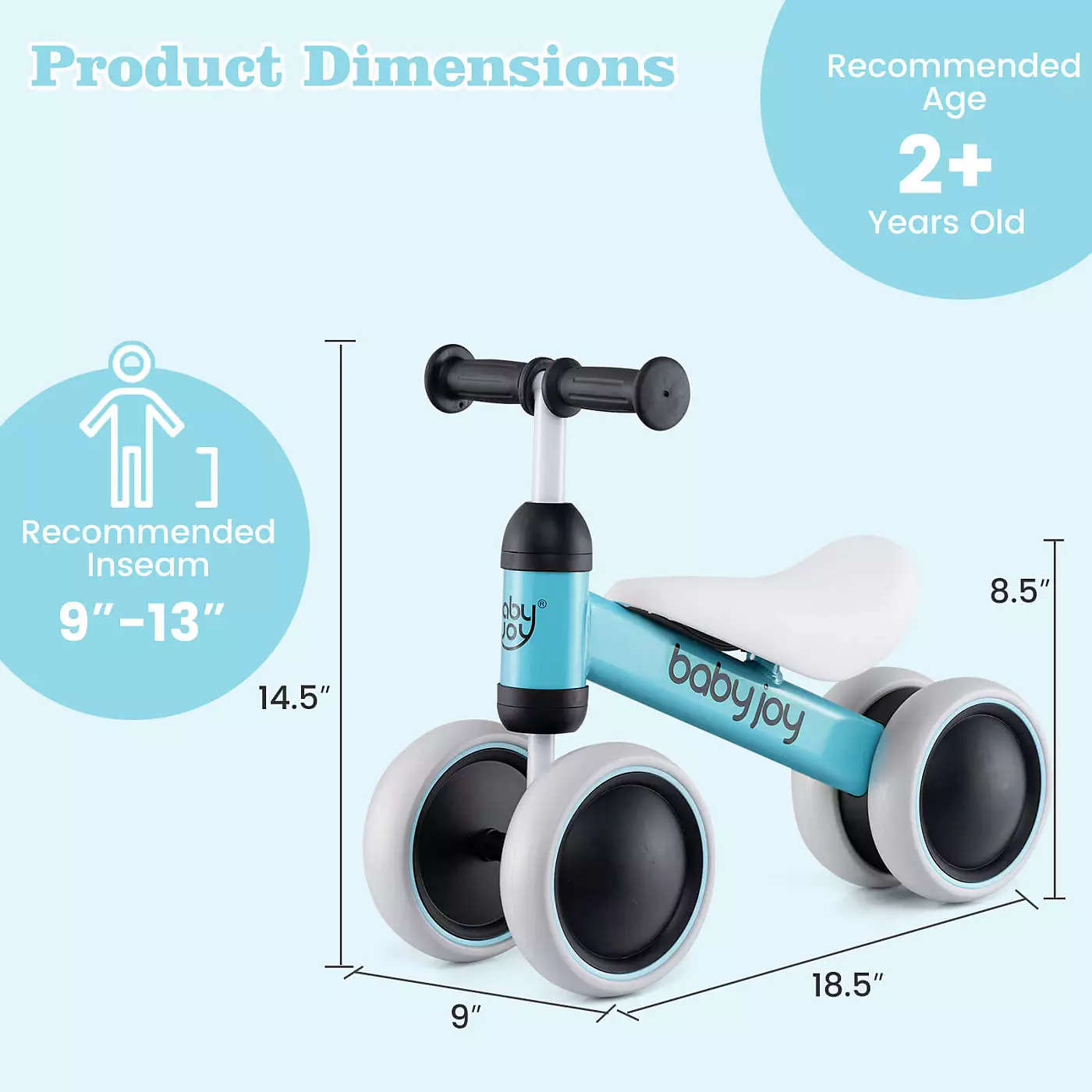 Costway 4-х колесный детский беговел детский ходунки без педалей