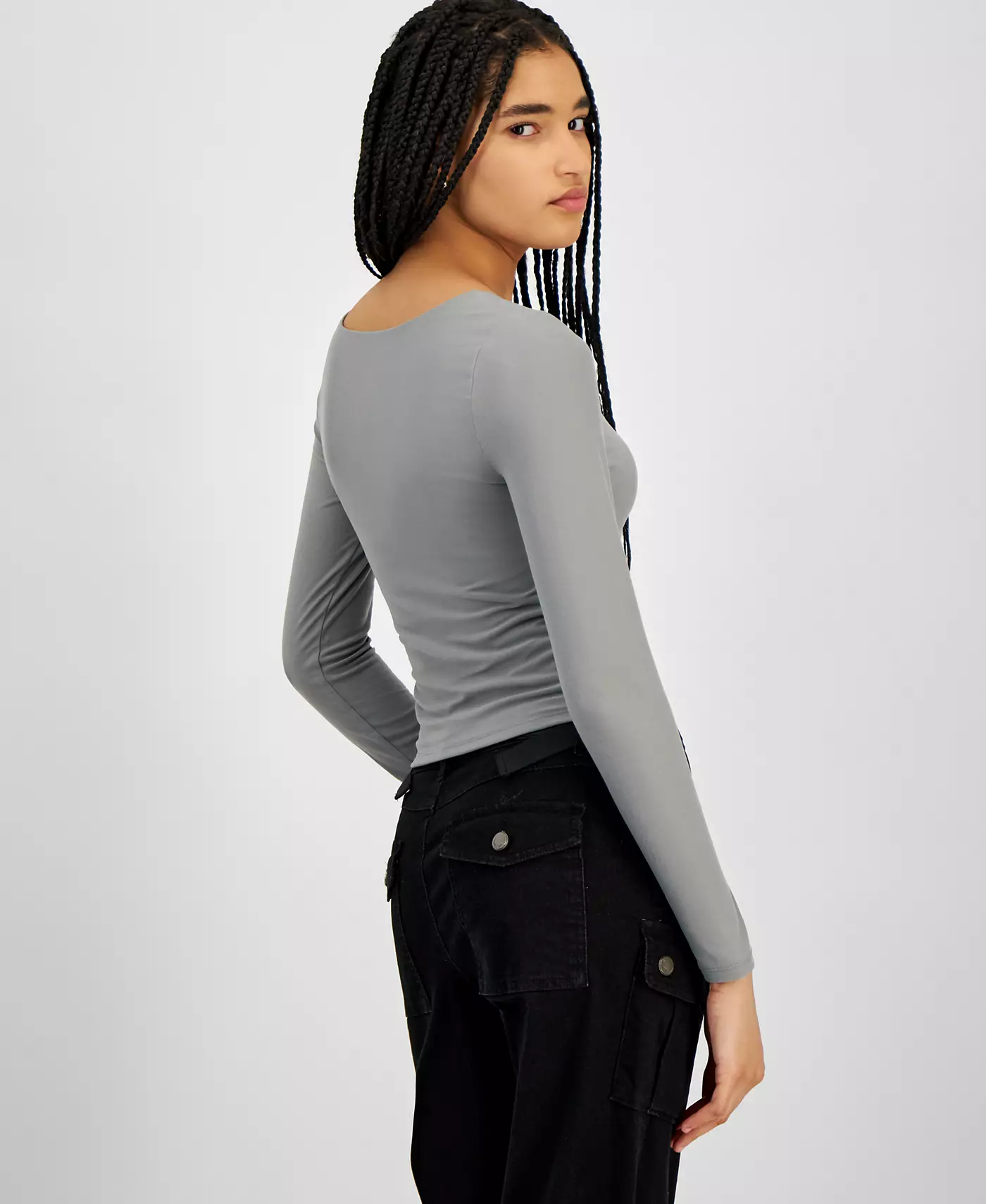 Мягкий эластичный двухслойный топ с длинными рукавами Hippie Rose Juniors