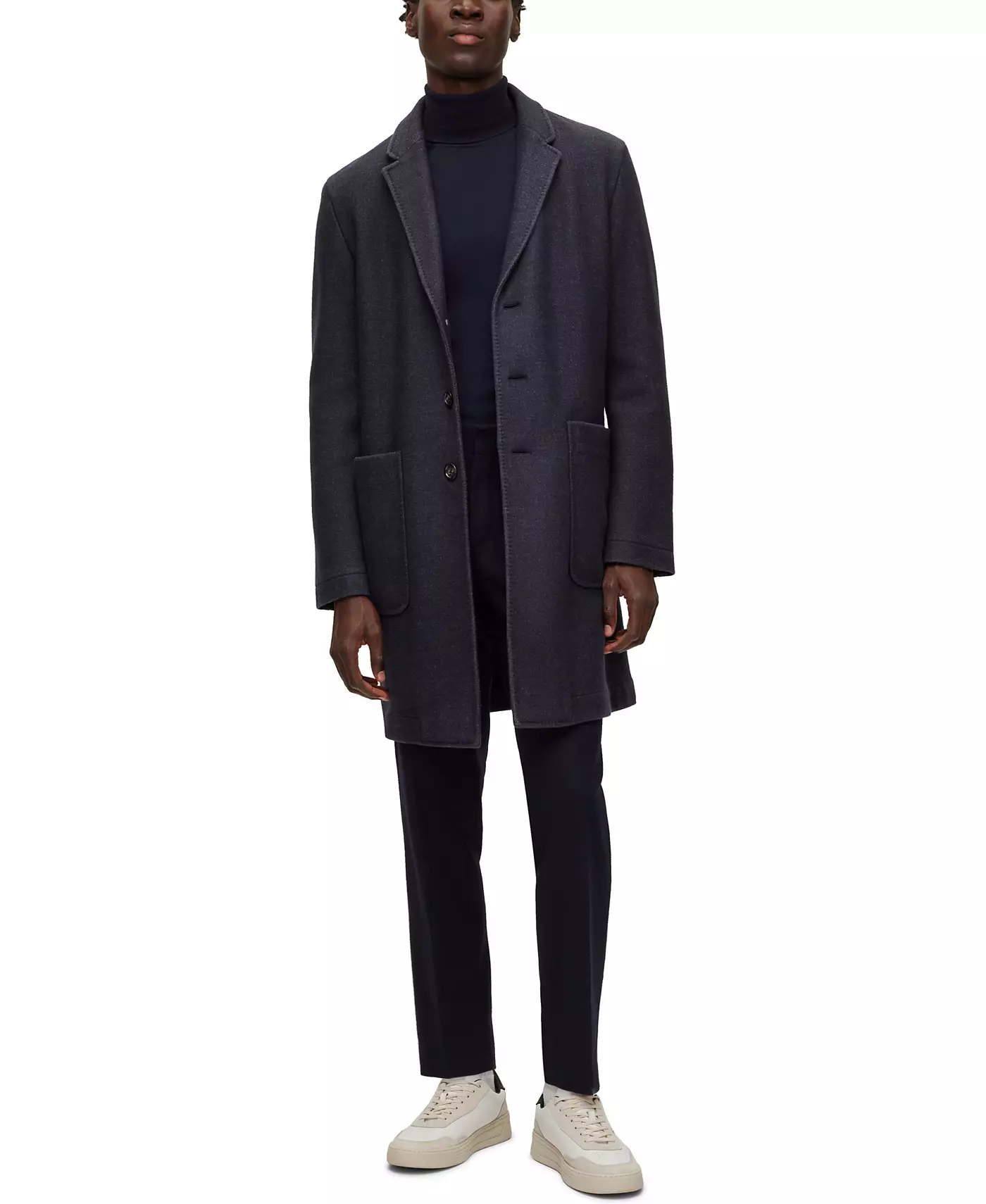 Мужское пальто Hugo Boss Slim-Fit с микро-узором