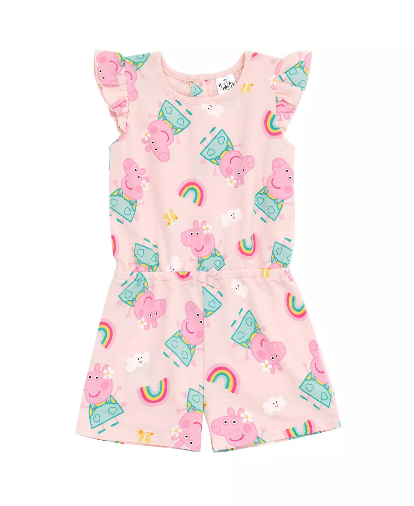 Peppa Pig для девочек-малышей, французский терри, комбинезон без рукавов
