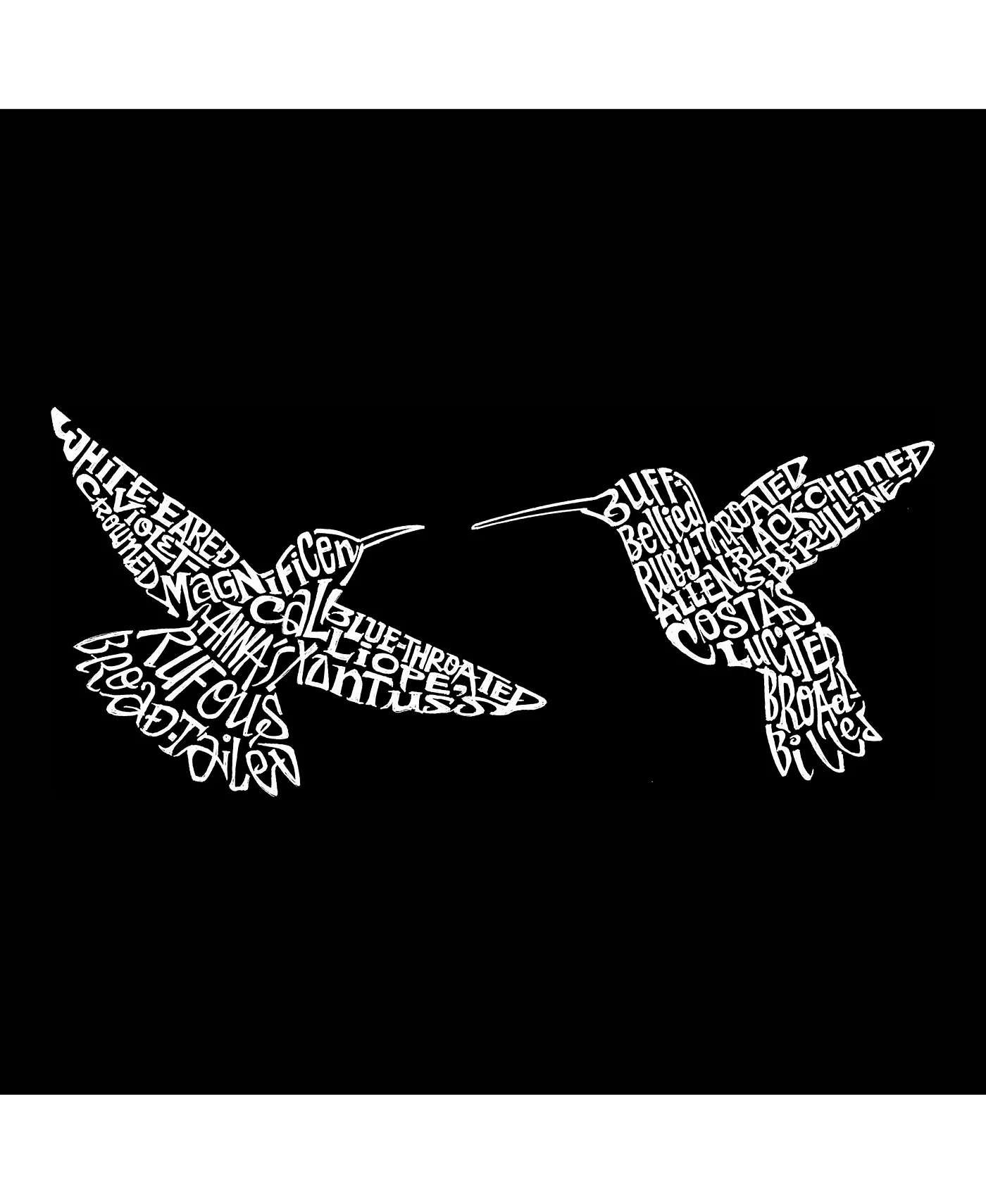 LA Pop Art Hummingbirds - Маленькая сумка-тоут с текстовым артом