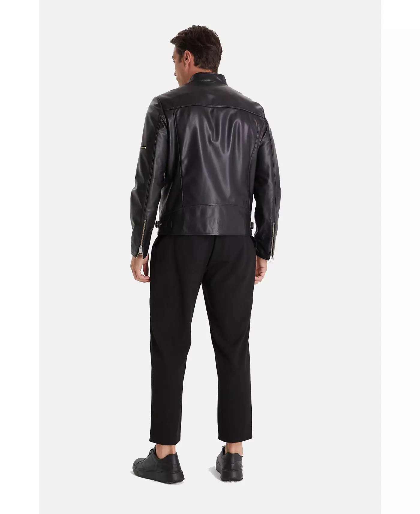 Мужская кожаная байкерская куртка Furniq UK, черная