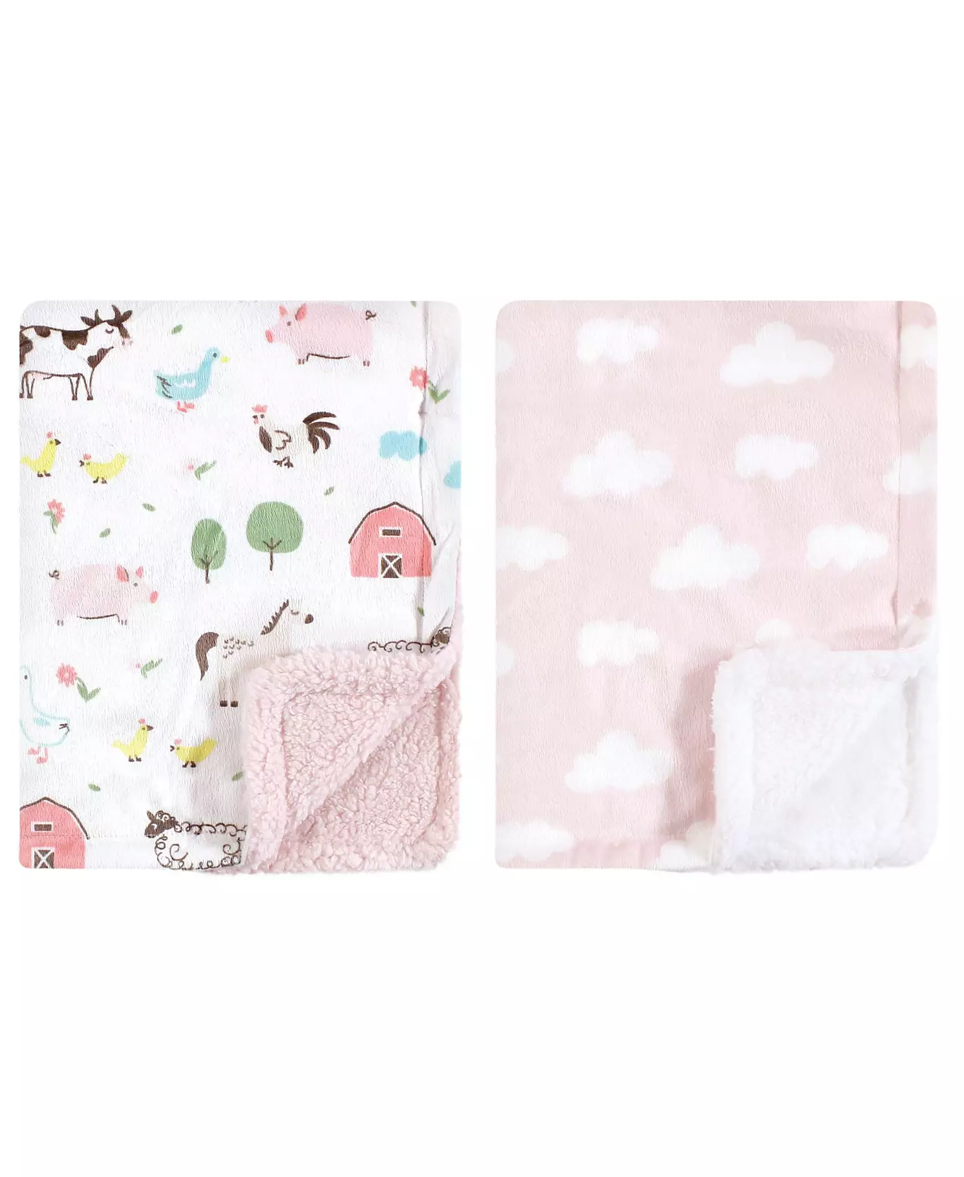 Одеяло Hudson Baby Infant Girl из плюшевой норки и искусственной овчины, для девочек с изображением фермерских животных, один размер