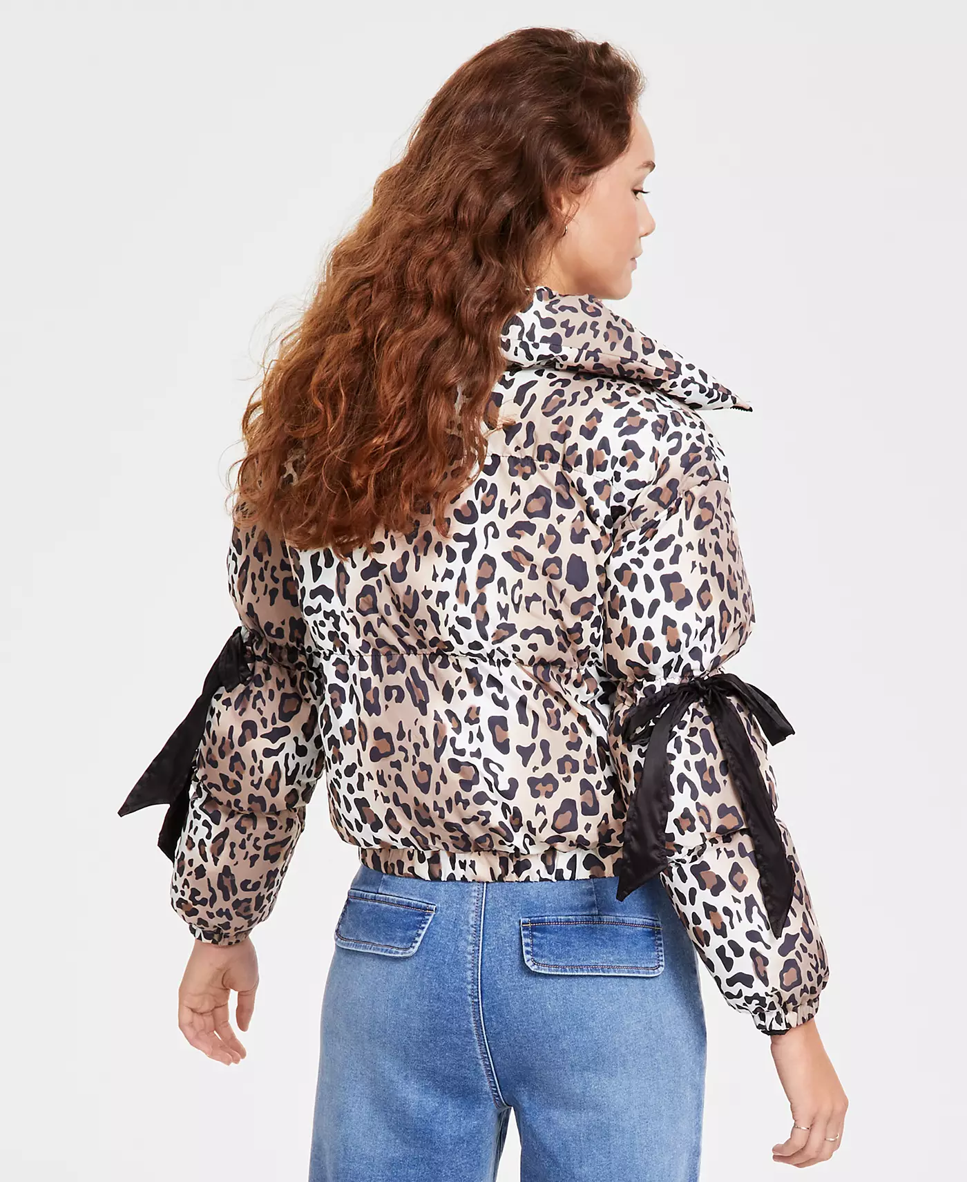 Пуховик Madden Girl Juniors с анималистичным принтом и отделкой в виде банта