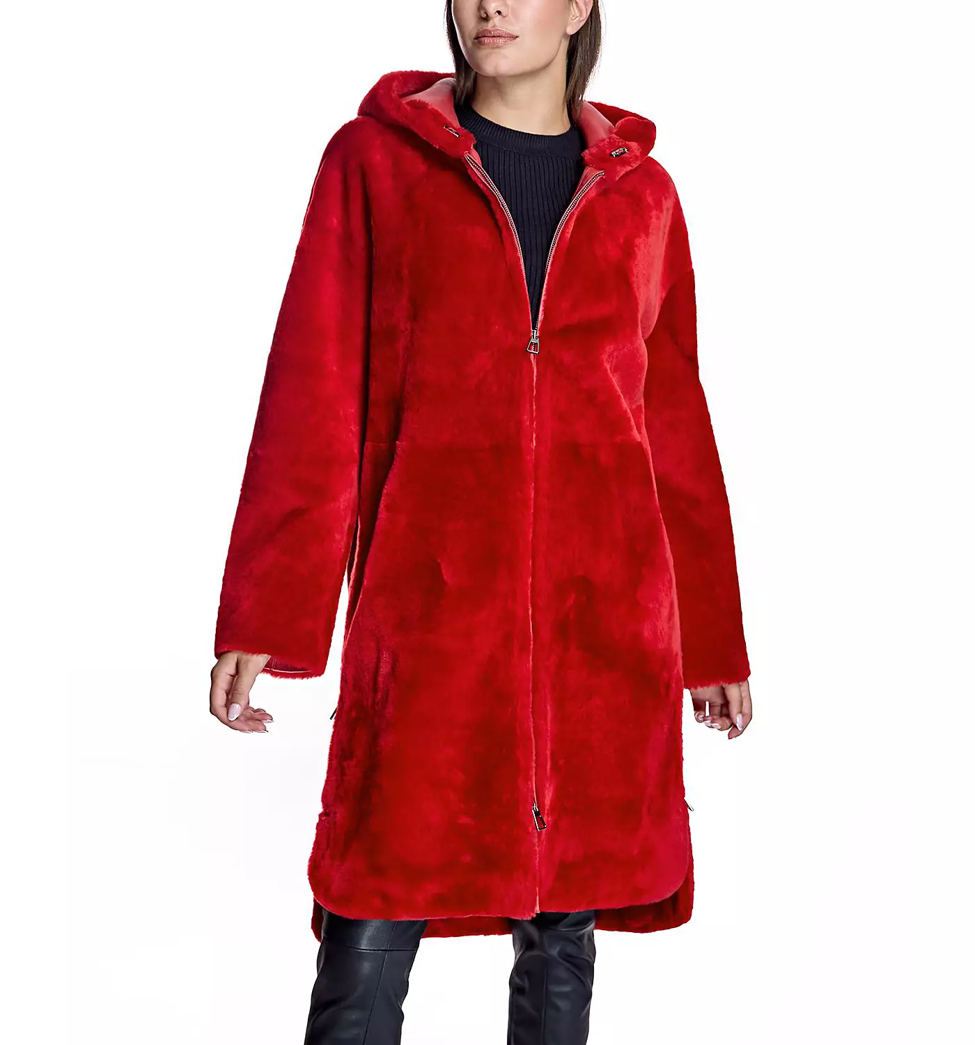 Женская парка из овчины Julia & Stella By Maximilian