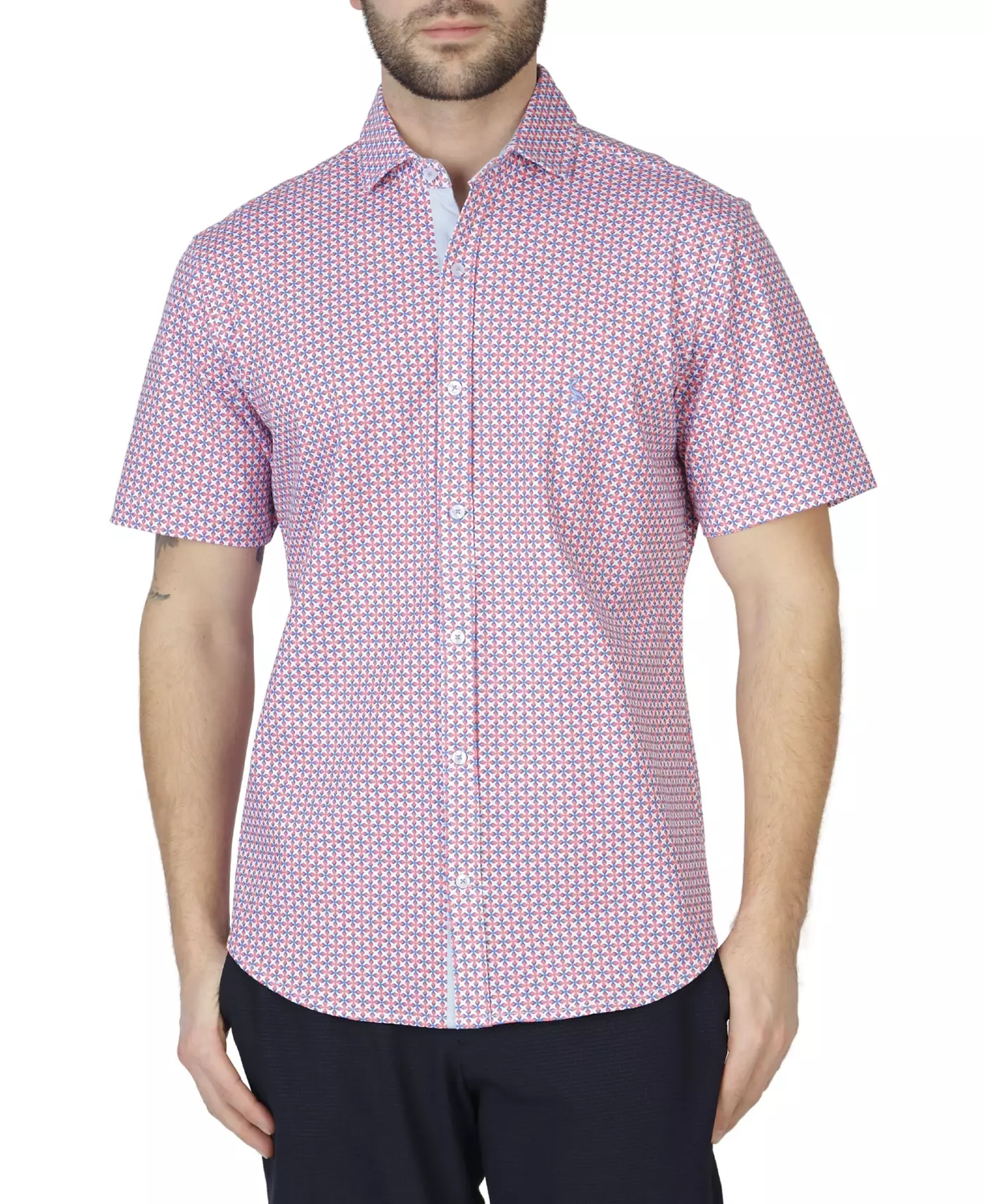 Мужская рубашка с коротким рукавом Tailorbyrd Retro Geo Knit