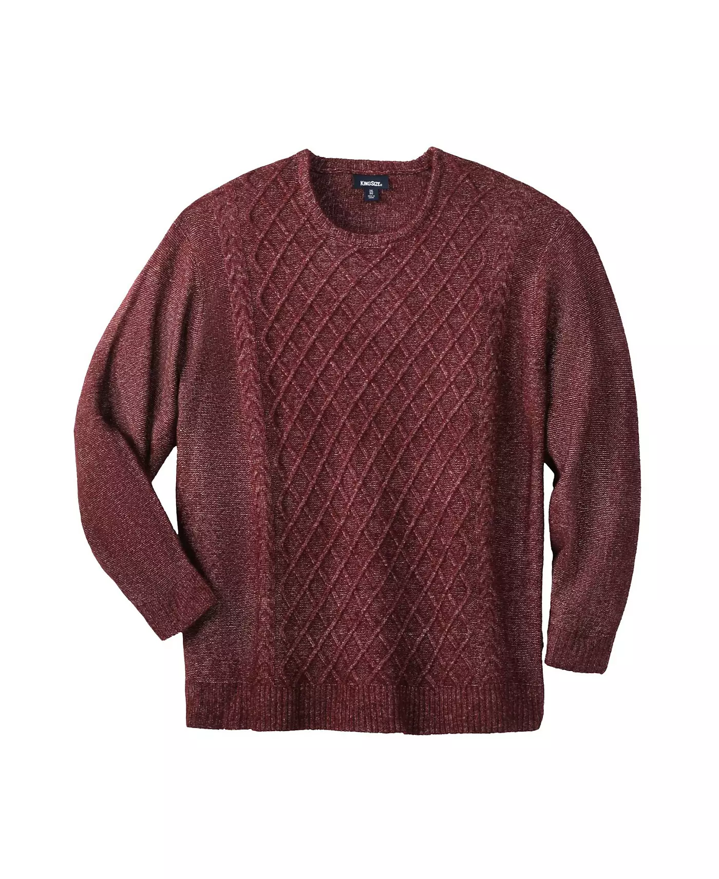 Мягкий свитер KingSize Big & Tall с круглым вырезом и косичками