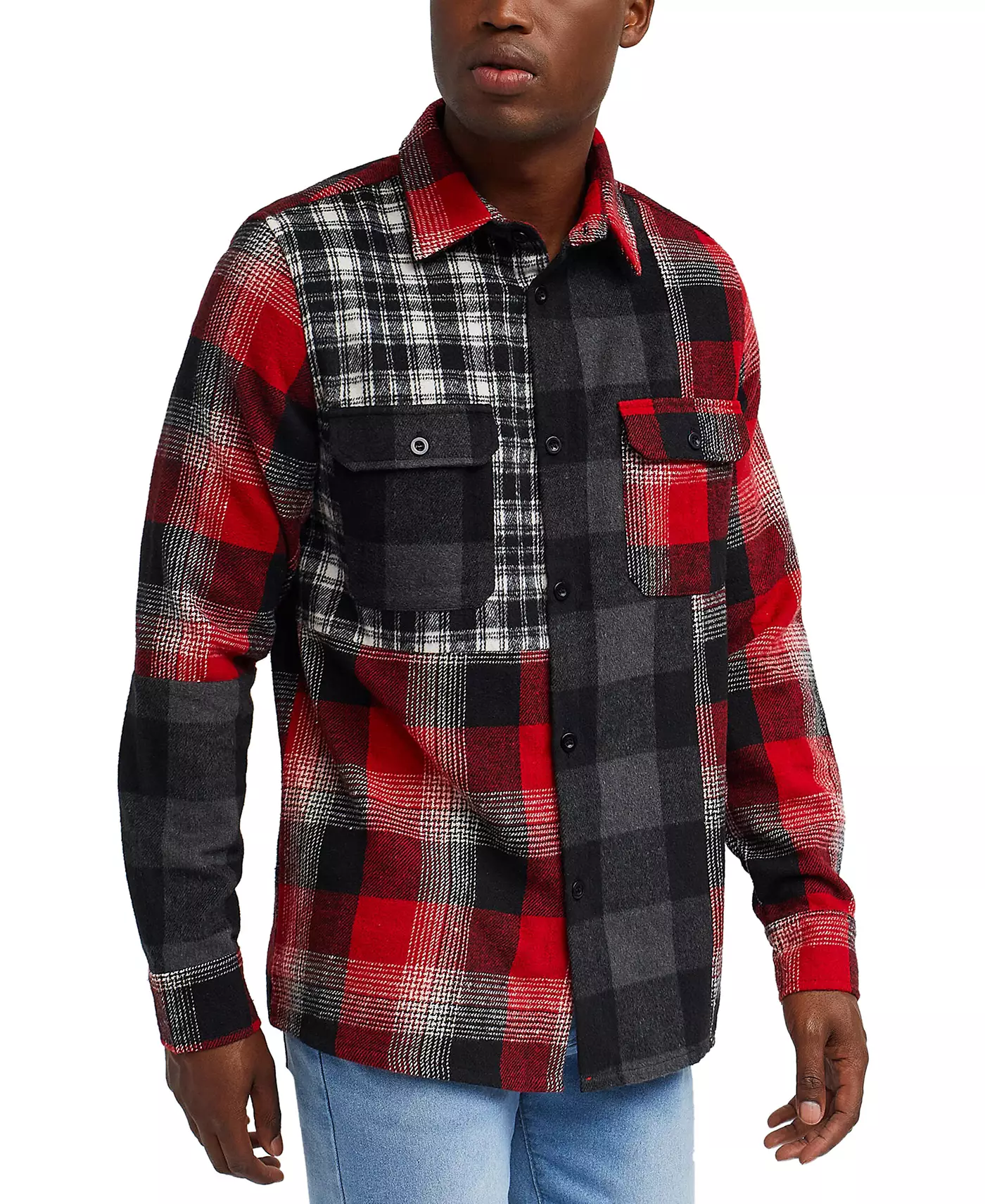 Мужская многопанельная рубашка с длинными рукавами Reason