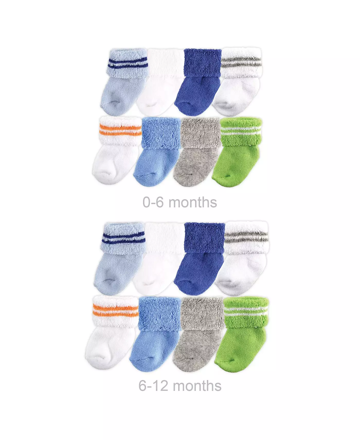 Носки Luvable Friends Baby Boys Grow with Me из хлопка и махровых тканей