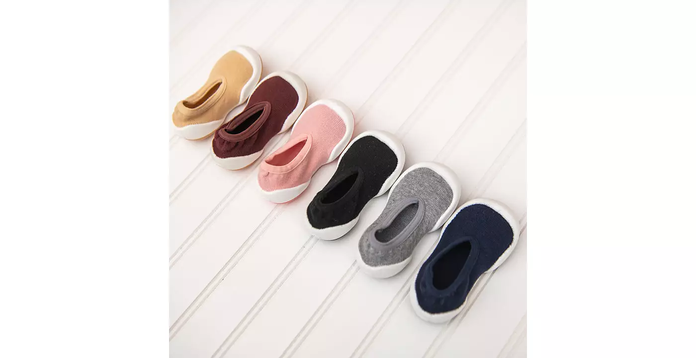 Komuello Младенческая Девочки Мальчик Дышащие Моющиеся Нескользящие Носки Туфли На Плоской Подошве - Оникс