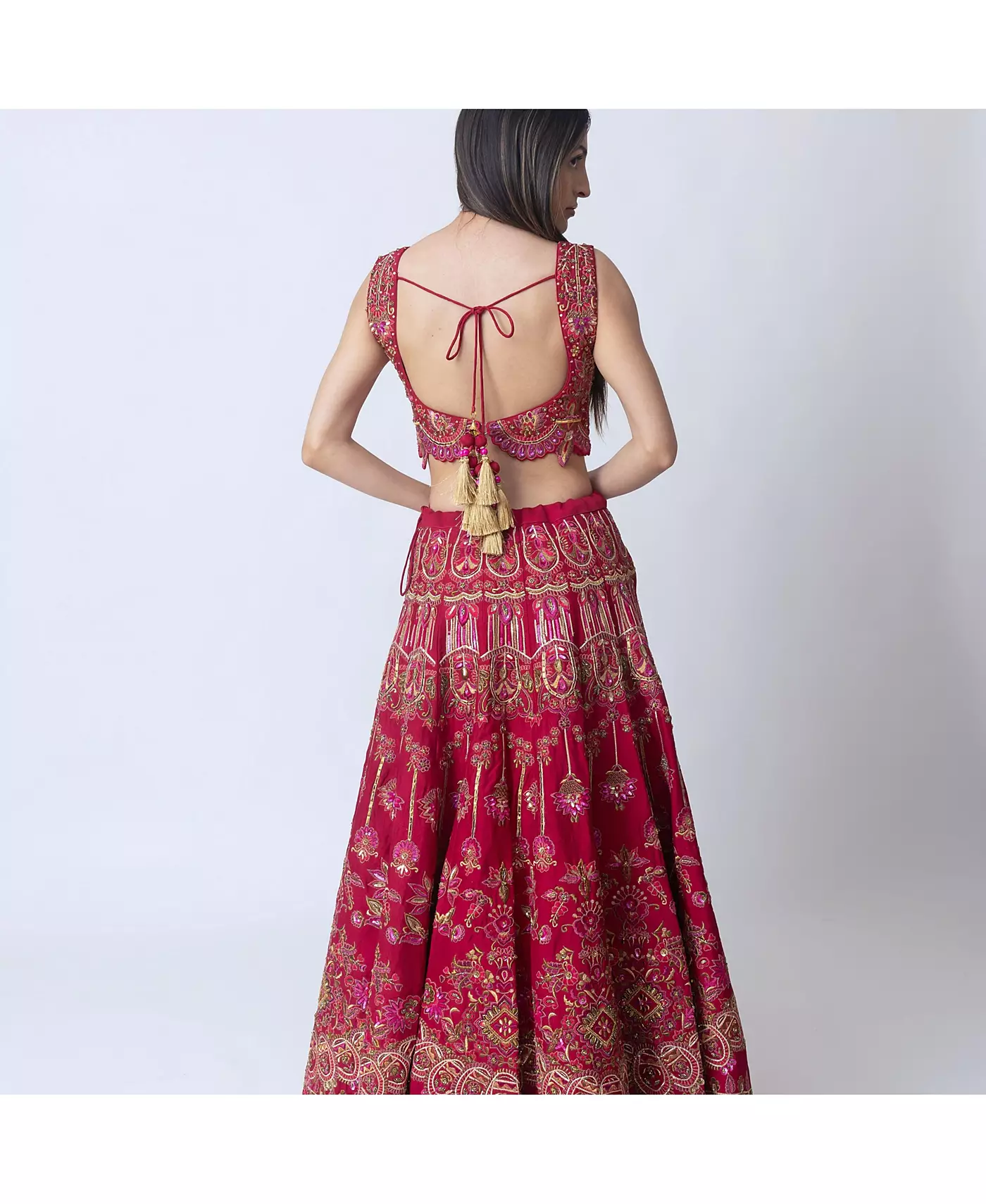 RAAS Женский Королевский пурпурный свадебный комплект Lehenga Choli