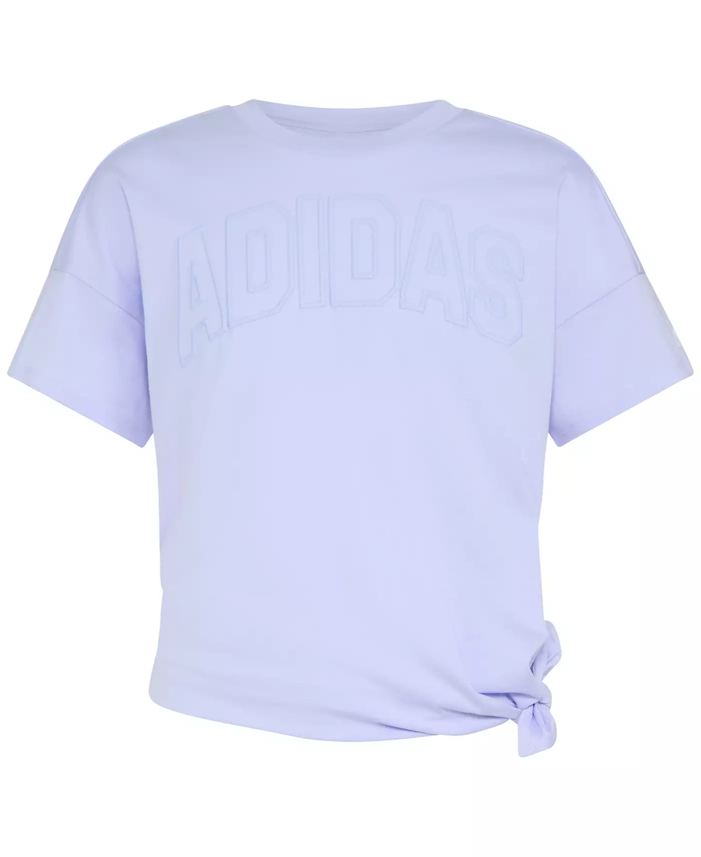 Футболка adidas Big Girls с короткими рукавами и завязками спереди из хлопка