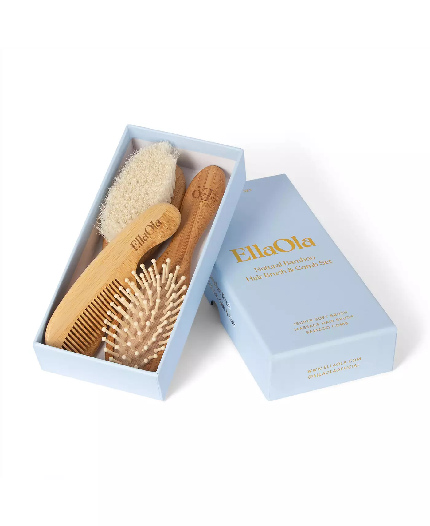 Набор из 3 бамбуковых щеток и расчесок EllaOla