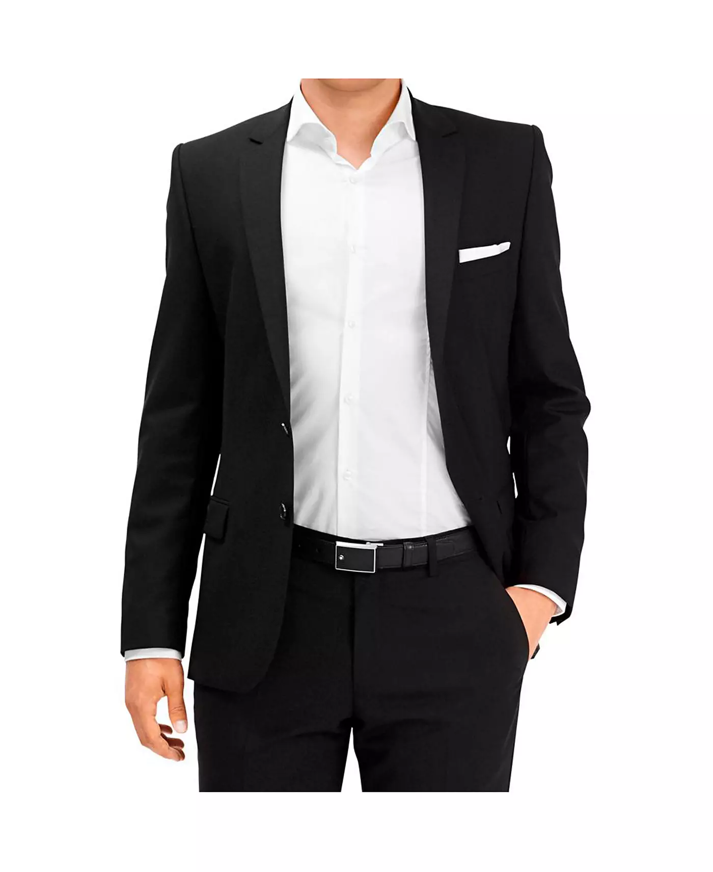 Мужской ремень Montblanc Rectangular Framed Black Saffiano Printed Leather & Stainless Steel Plated Buckle Buckle 114421