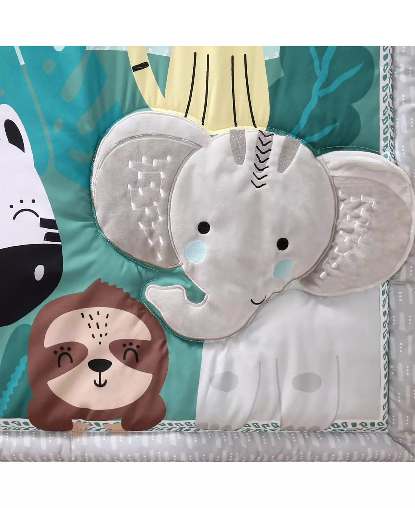 Комплект постельного белья для детской кроватки Peanutshell Safari Adventures из 8 предметов, одеяло, простыни, юбка для кроватки и мобиль