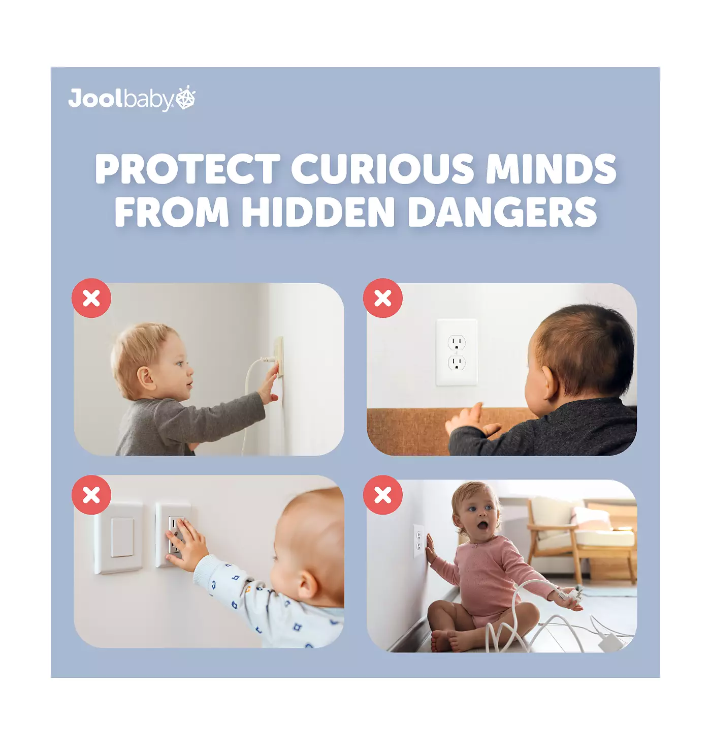 Крышки для розеток Jool Baby Toddler Jool (32 шт. в упаковке) Безопасность - Легкое снятие взрослыми, Защитные заглушки для электрических розеток - Прозрачный дизайн