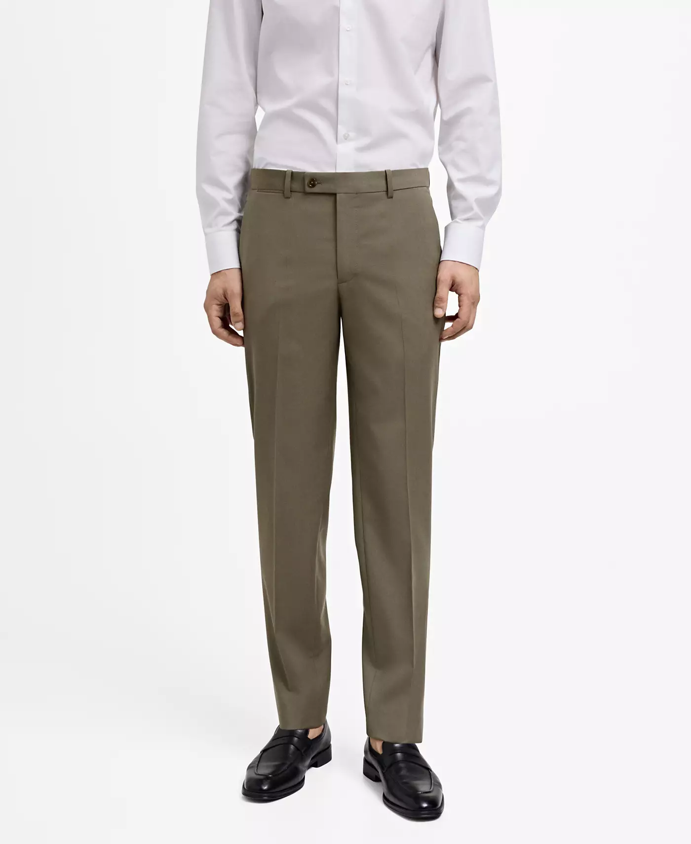 Мужские брюки из натуральной шерсти MANGO