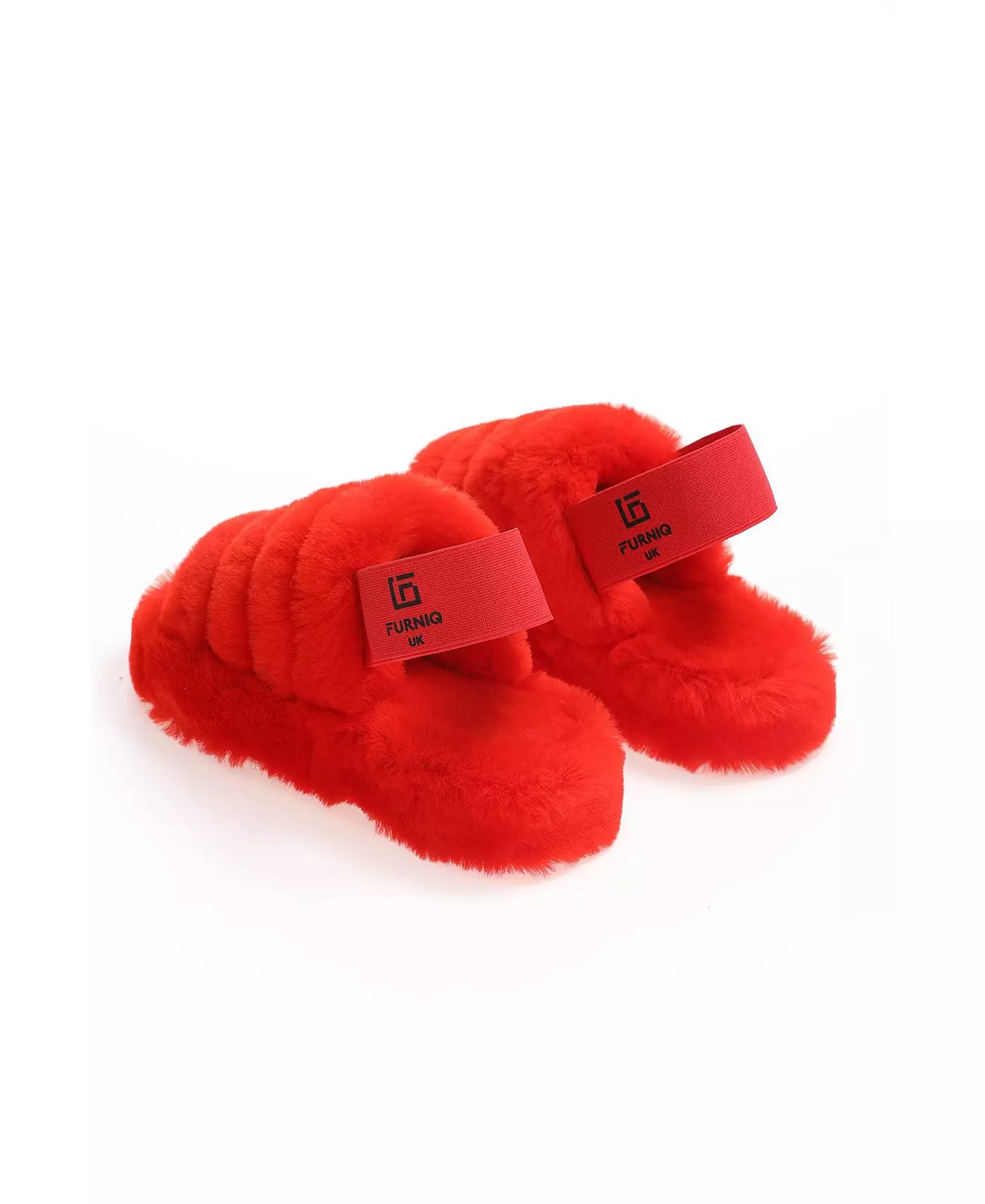 Furniq UK женские овчинные тапочки-слайды шерсть