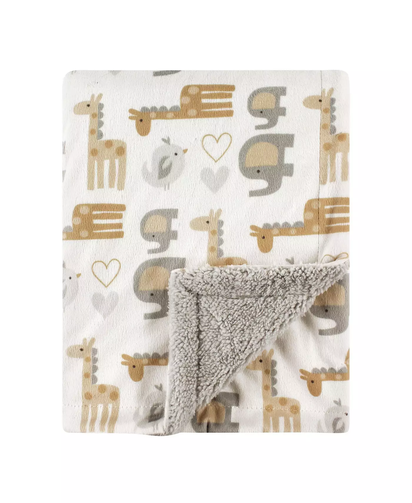 Плюшевое одеяло для девочки Luvable Friends с искусственной овчиной сзади