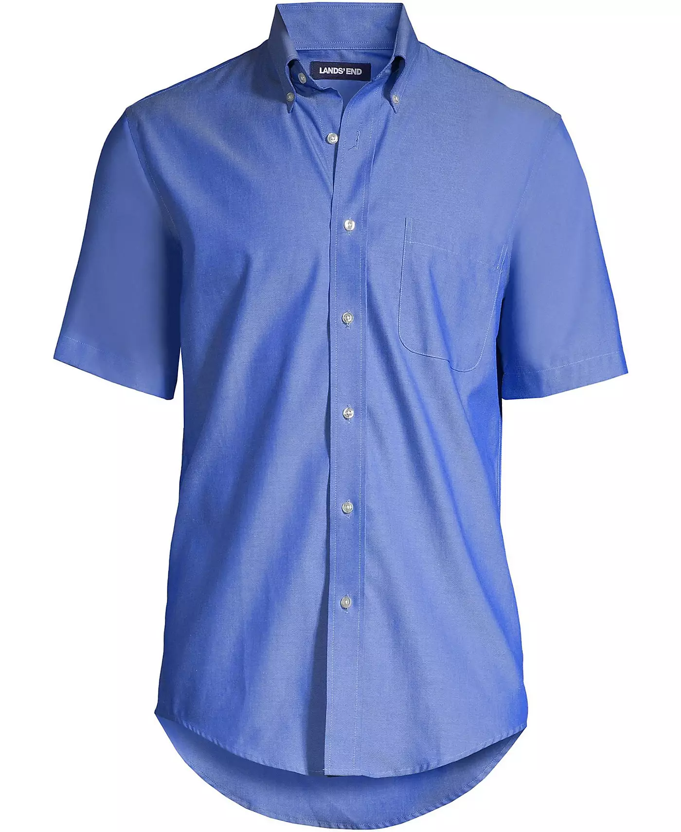 Мужская рубашка Lands' End с коротким рукавом No Iron Pinpoint