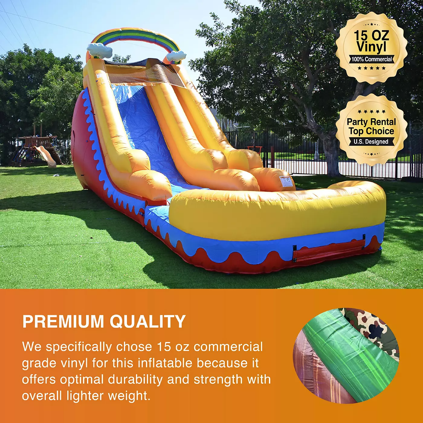 Jumporange Коммерческий надувной 18-футовый Радужный Облако Супер Вечеринка Водная Горка, 100% ПВХ-ВИНИЛА С Воздуходувкой