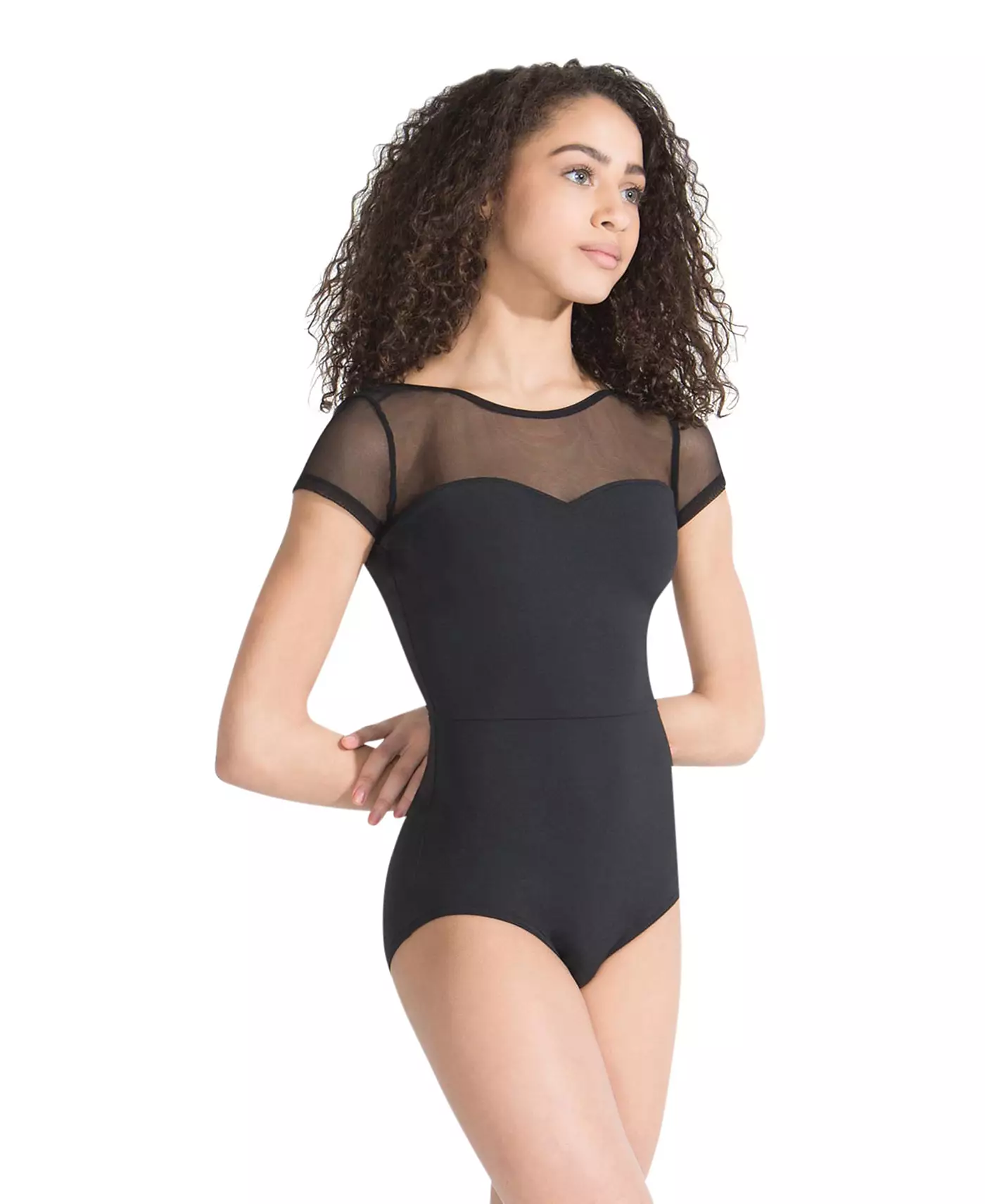 Женский купальник Capezio Meryl Mesh Yoke с коротким рукавом
