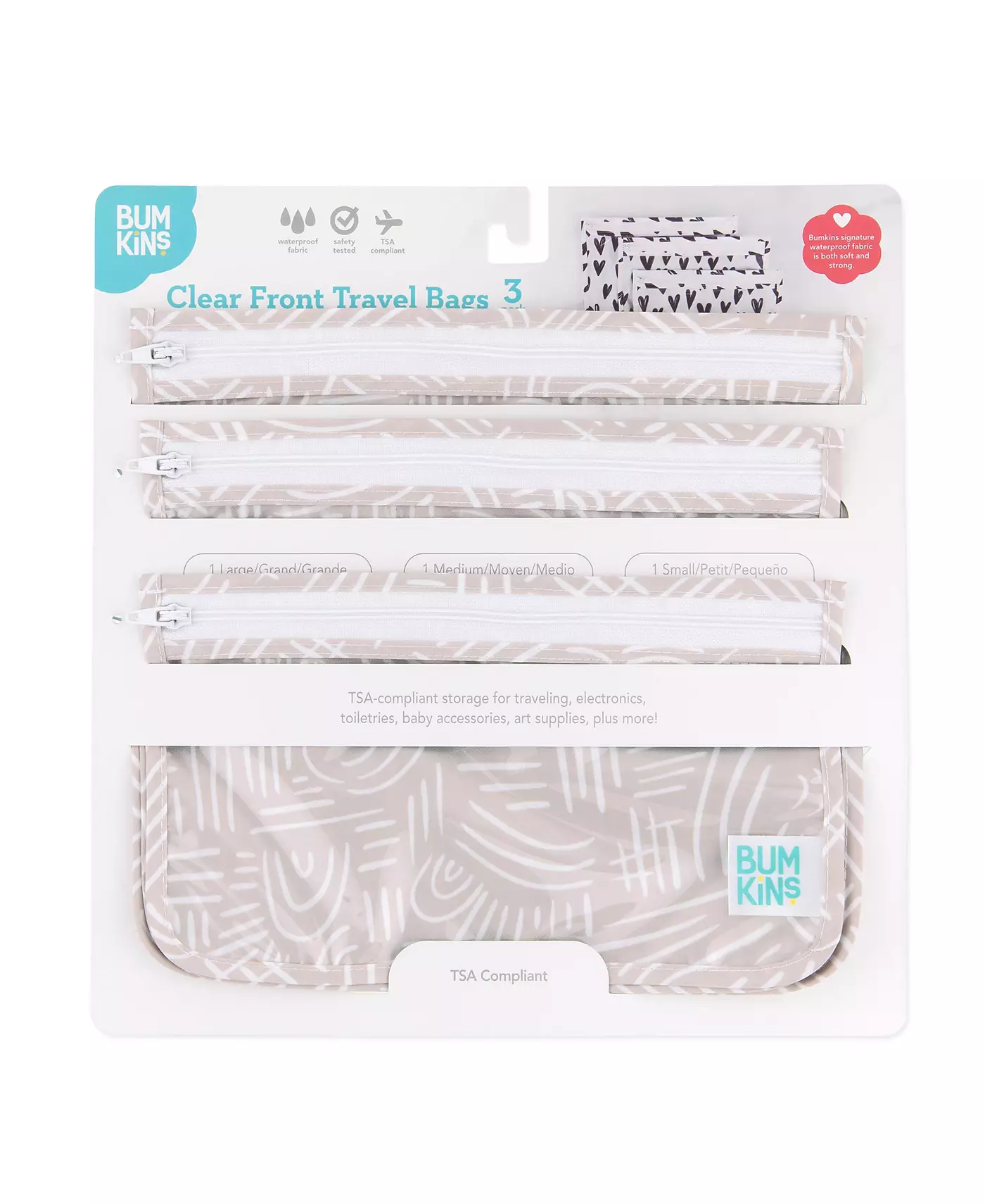 Водонепроницаемая дорожная сумка Bumkins Baby Girls Printed, упаковка из 3 шт.