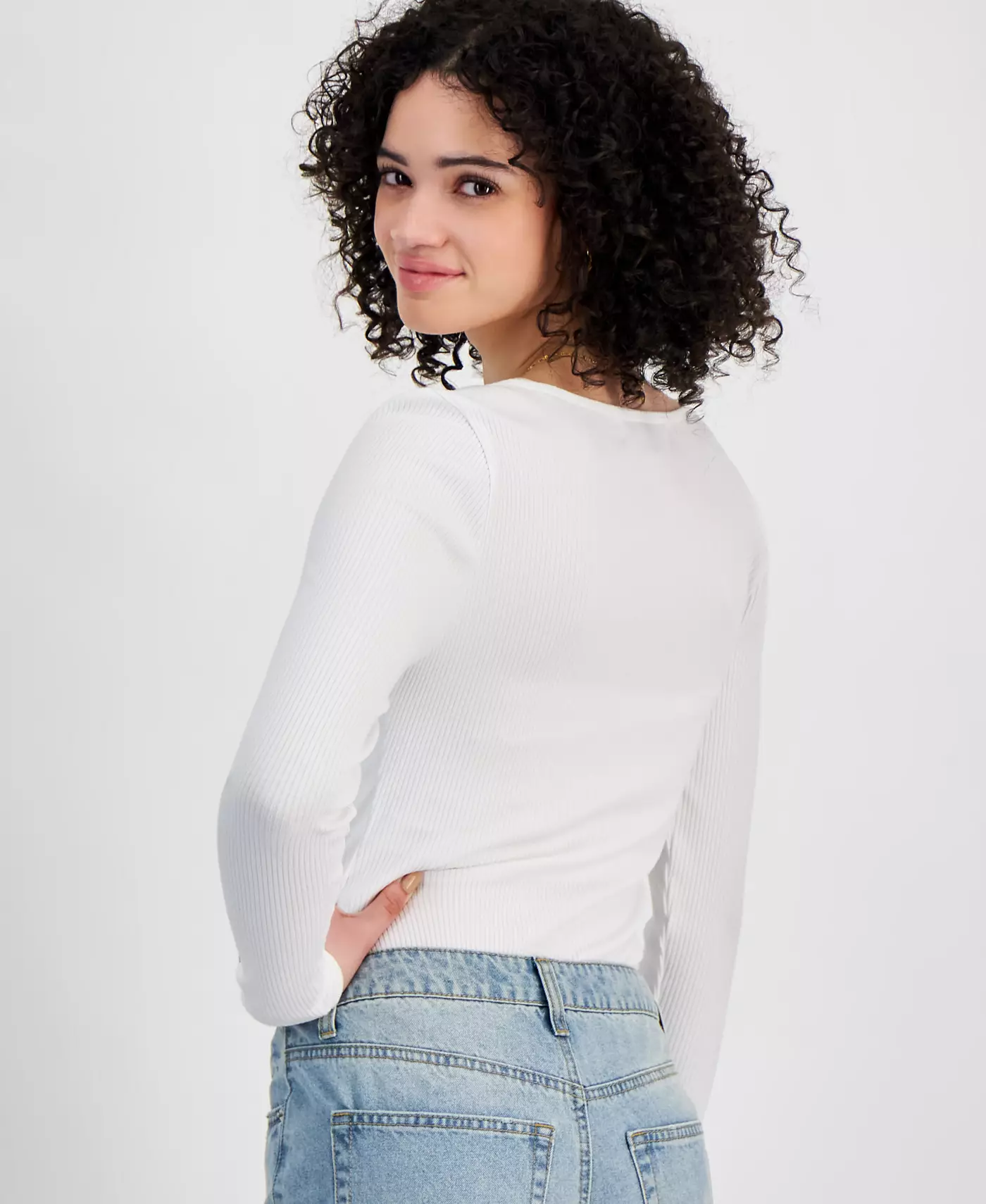 Боди Madden Girl Juniors с вырезом и длинными рукавами