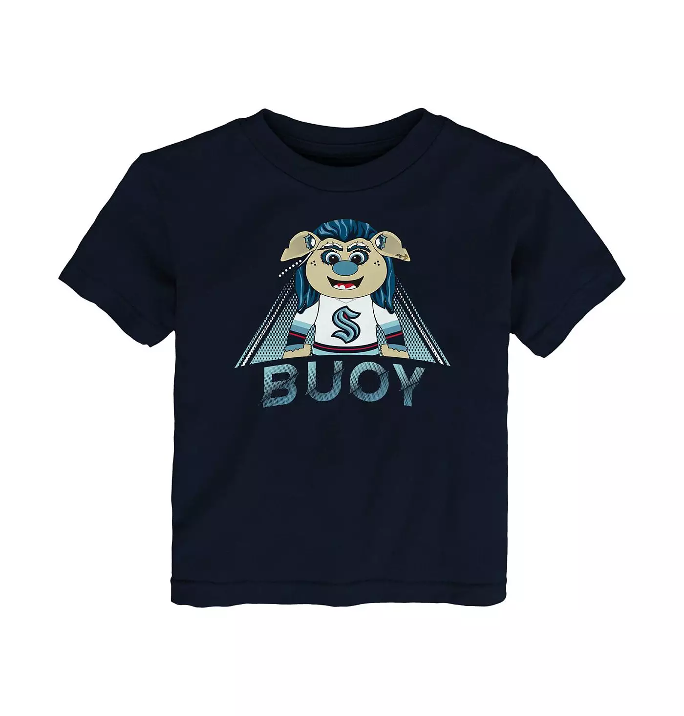 Футболка Outerstuff Toddler Boys and Girls Deep Sea Blue Seattle Kraken Mascot Callout