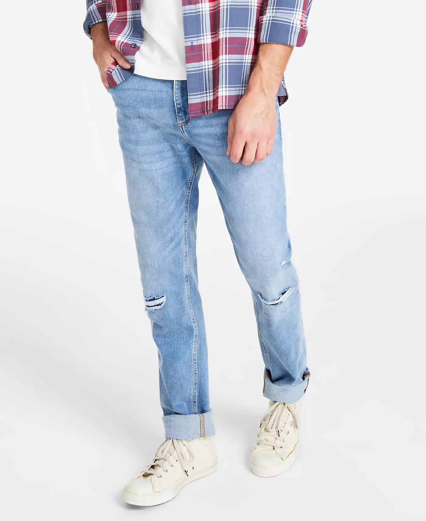 Мужские рваные джинсы Sun + Stone Melbourne Slim-Fit, созданные для Macy's