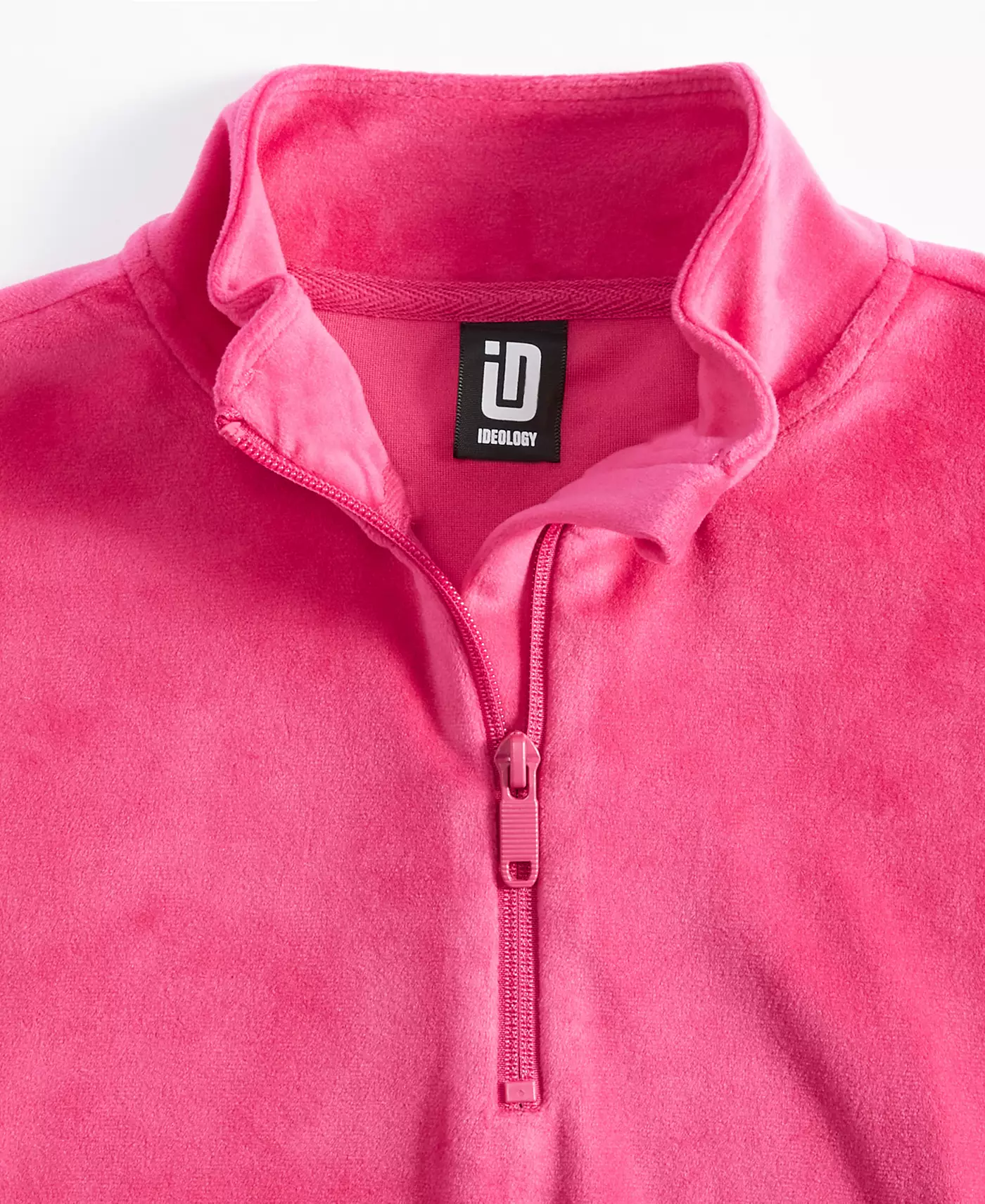 Велюровый топ ID Ideology Big Girls с застежкой-молнией на четверть, созданный для Macy's