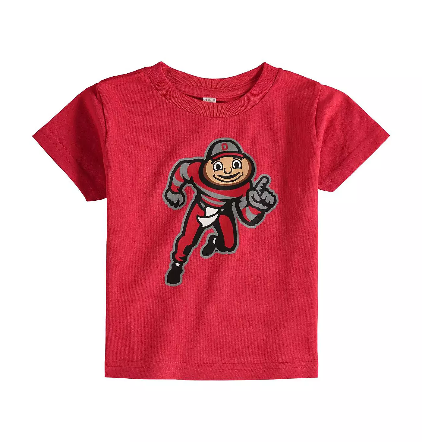 Футболка с большим логотипом для мальчиков и девочек «Огайо Стэйт Баккейз» с красными полосками для малышей Two Feet Ahead