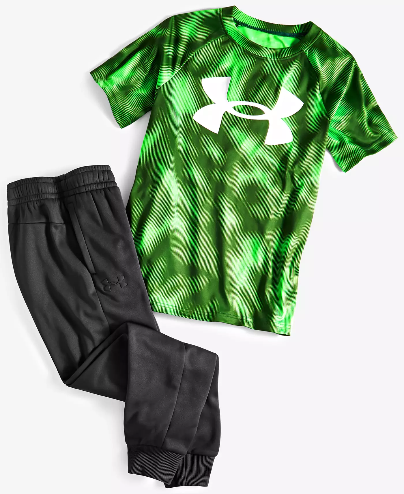 Футболка Under Armour Big Boys Tech Big Logo Printed и флисовые спортивные брюки Armour