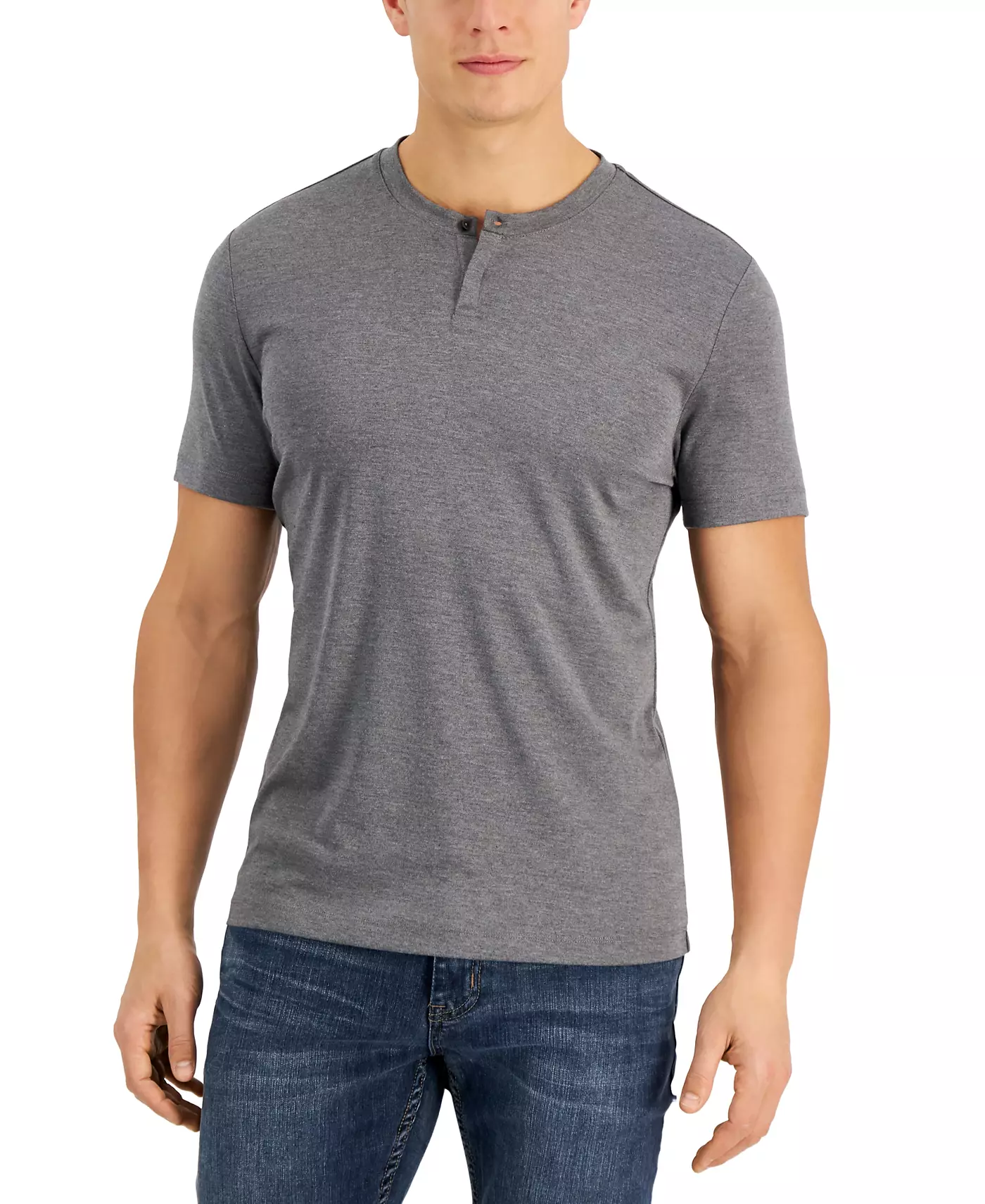 Мужская футболка Alfani Solid Henley, созданная для Macy's