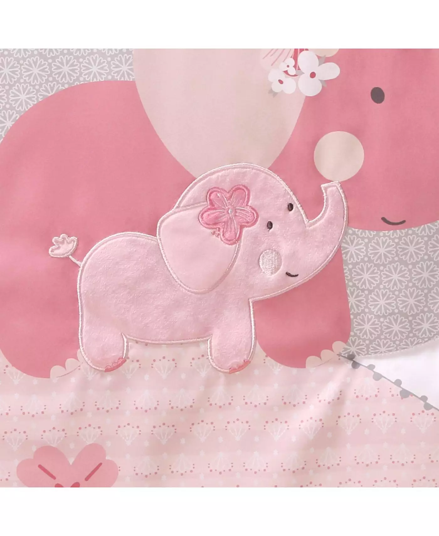 Комплект постельного белья для детской кроватки Peanutshell Pink Elephant из 8 предметов, одеяло, простыни, юбка для кроватки и мобиль