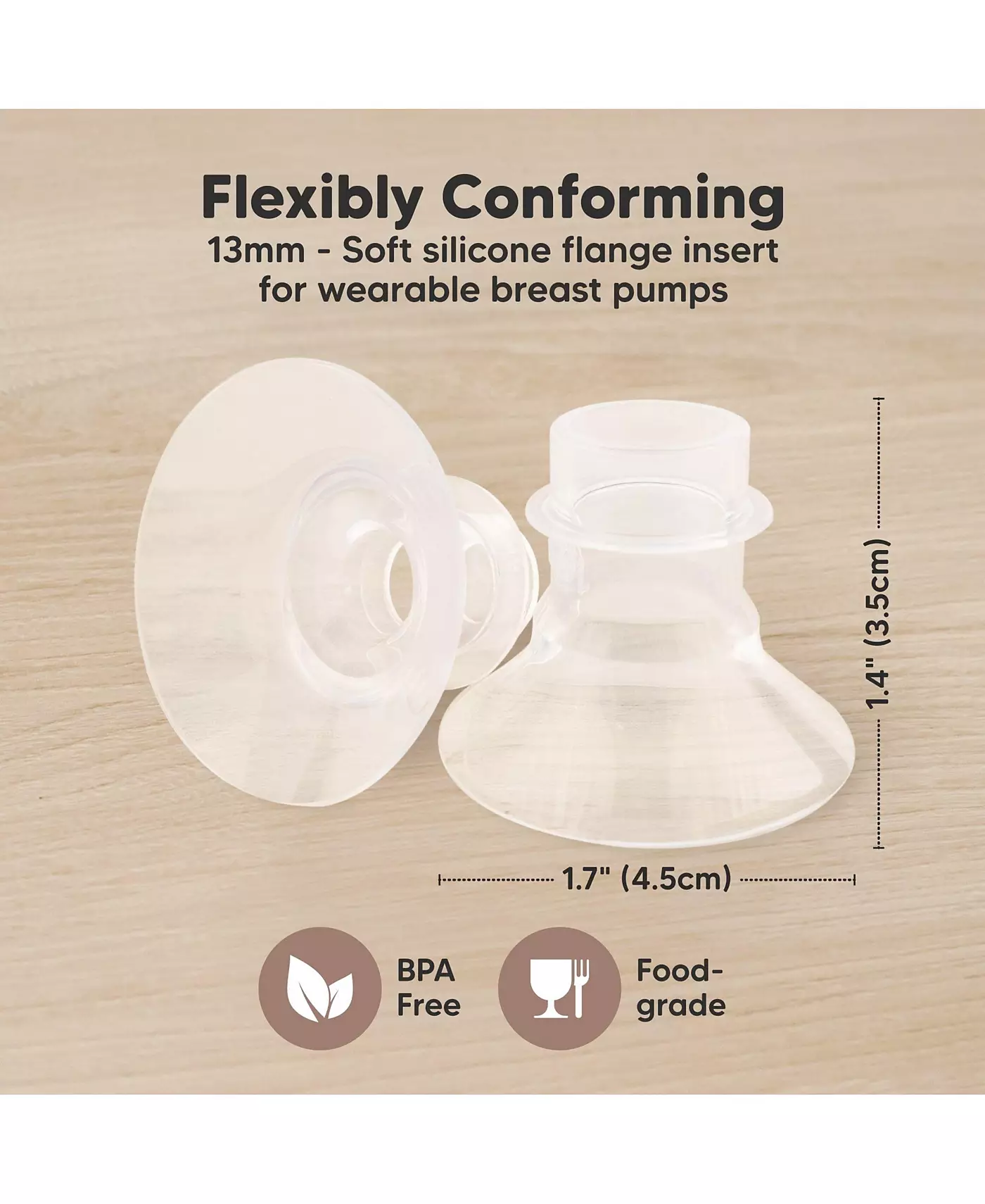 Вставка-фланец для молокоотсоса KeaBabies 13/17/21/24/27 мм, совместимая с Pulse S10 Pro, сменные детали для молокоотсоса без содержания бисфенола А