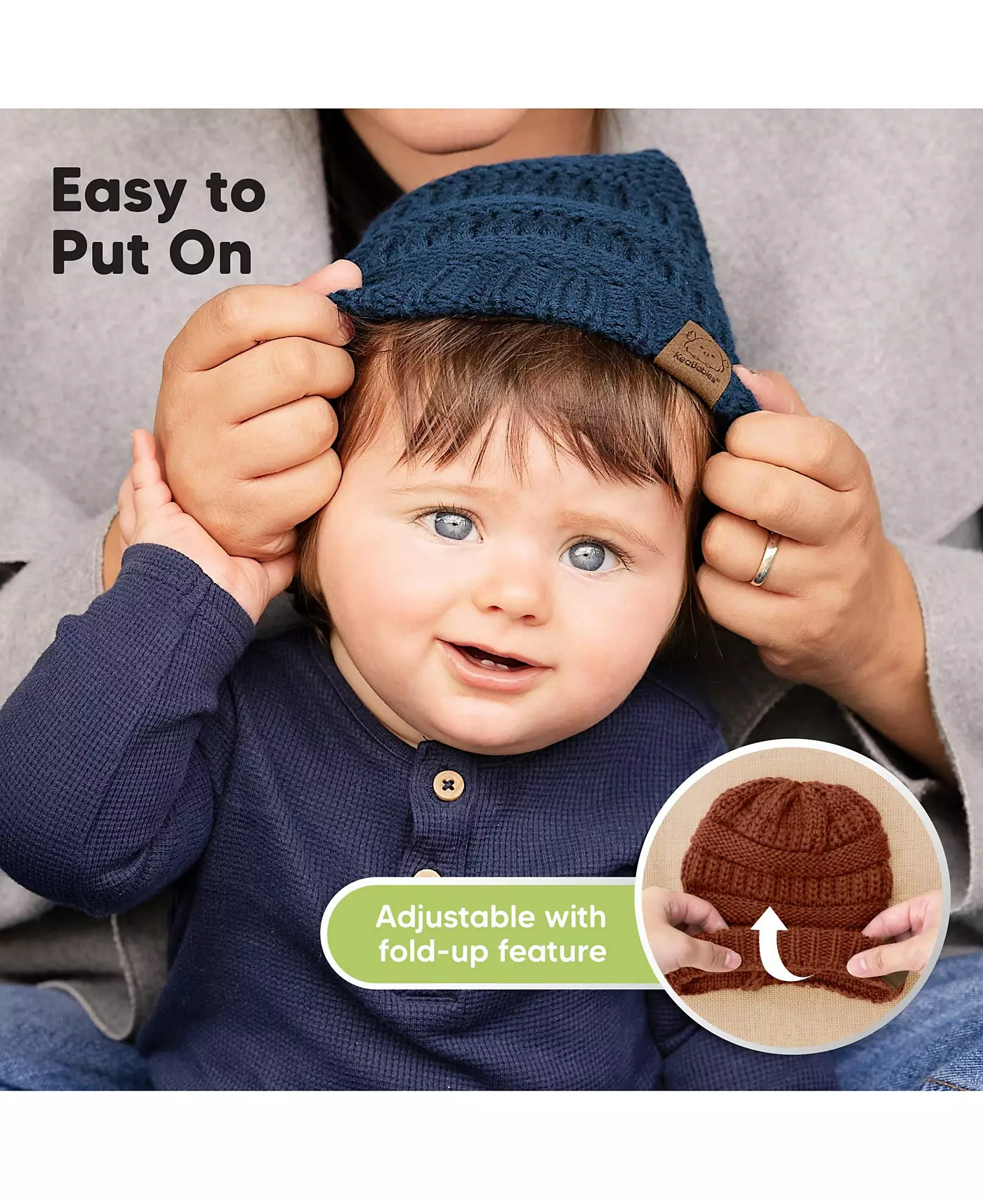 KeaBabies 3 пары теплых детских шапок, детские шапки 0-36 месяцев, детские зимние шапки для новорожденных, младенцев, малышей, мальчиков, девочек