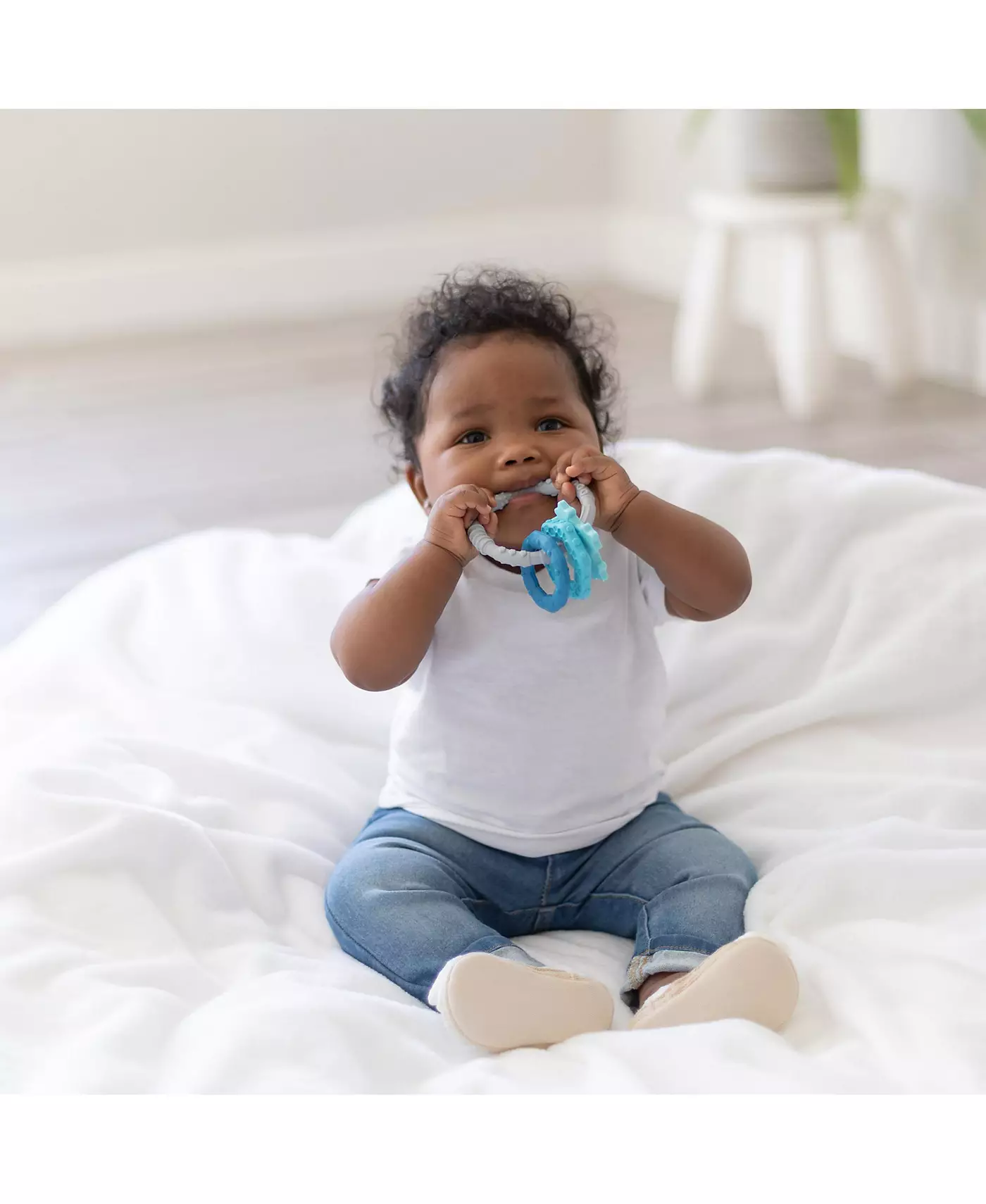 Bumkins Baby Girls Три текстурированных цепких зубных брелока