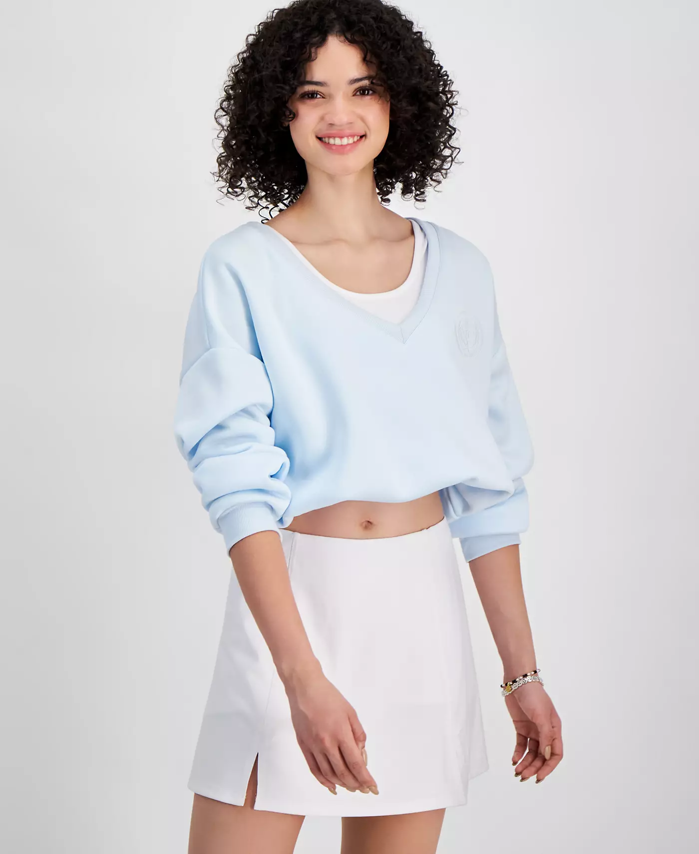 Спортивная флисовая толстовка Madden Girl Juniors Twofer Bubble Hem