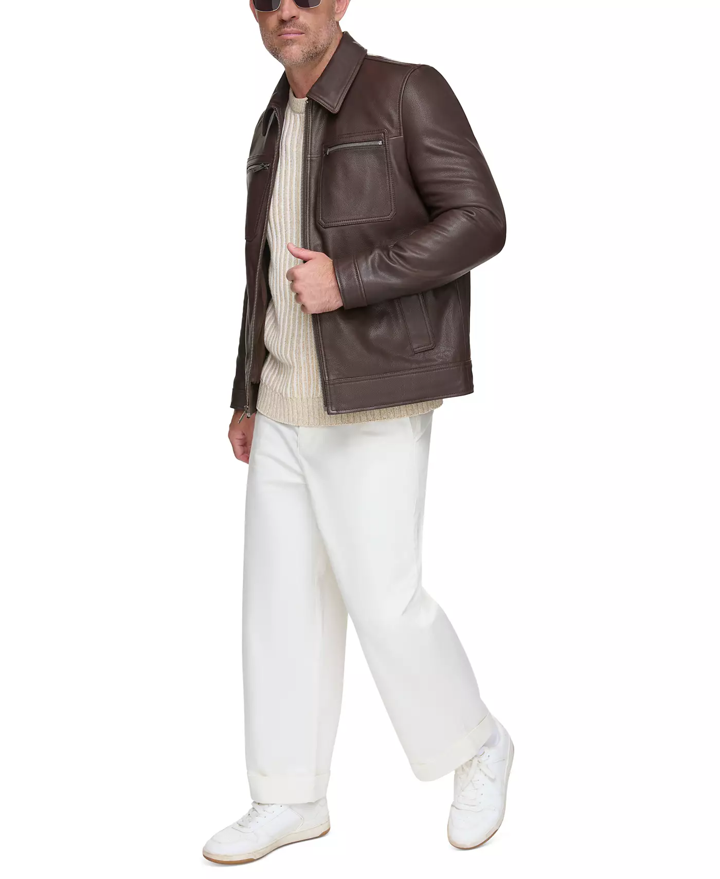 Мужская куртка дальнобойщика Marc New York Halen из шагреневой кожи