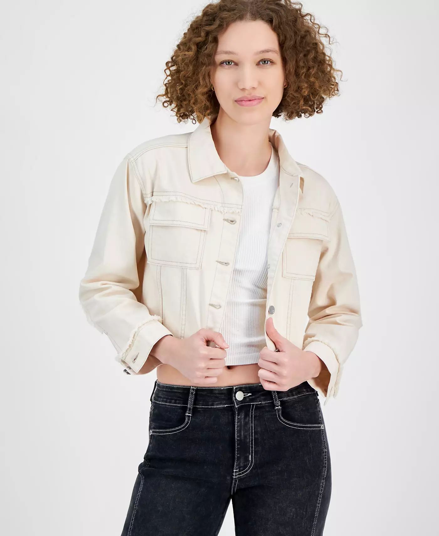 Укороченная джинсовая куртка с потертостями от Planet Heart Juniors